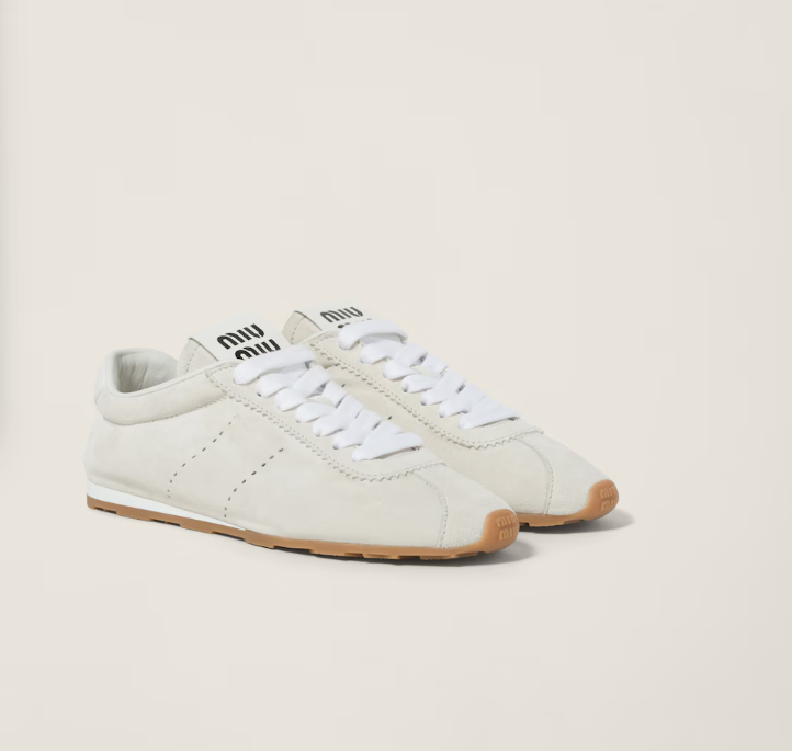 Miu Miu Plume Suede Leather Sneaker