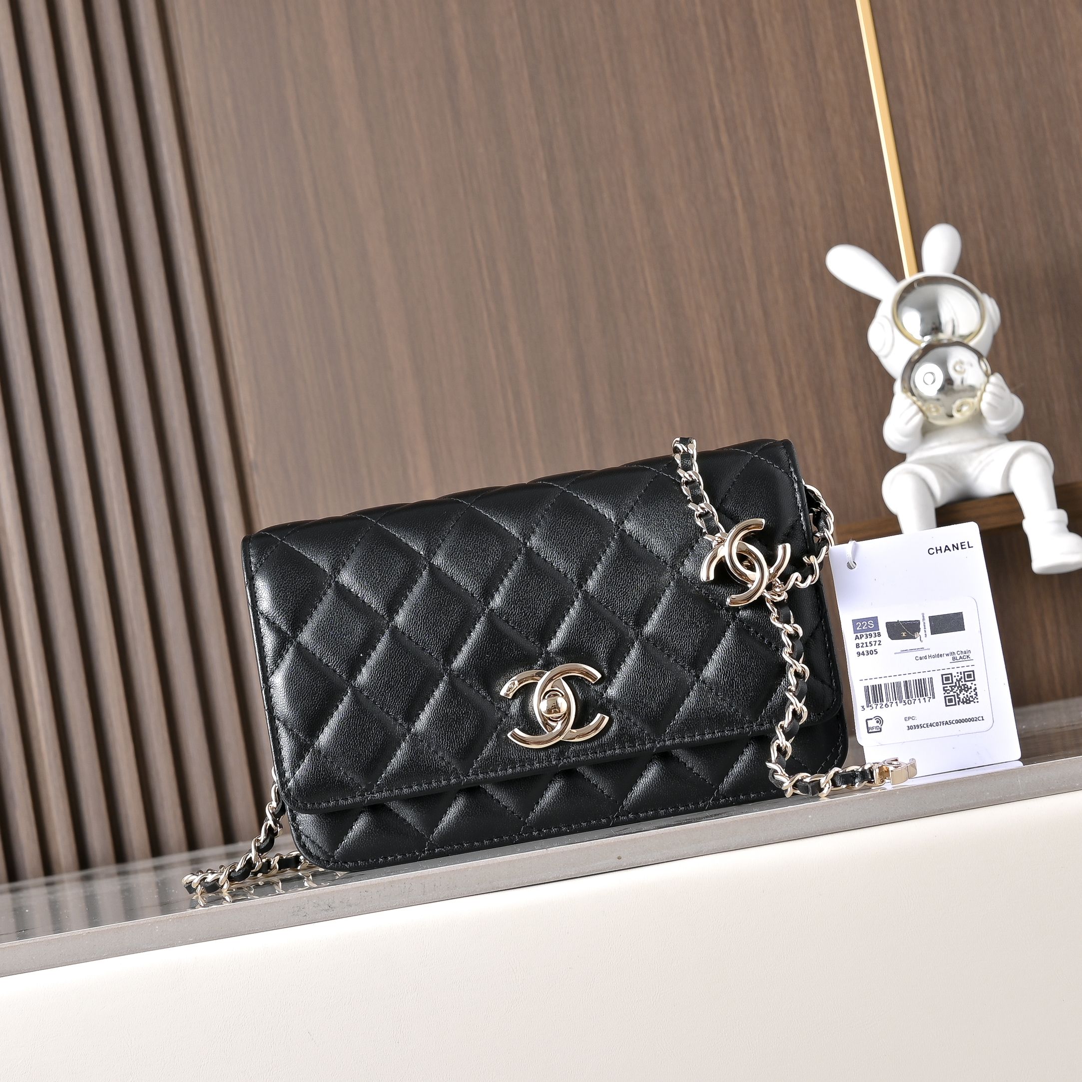 Chanel 2026 New Wallet On Chain in Black Lambskin