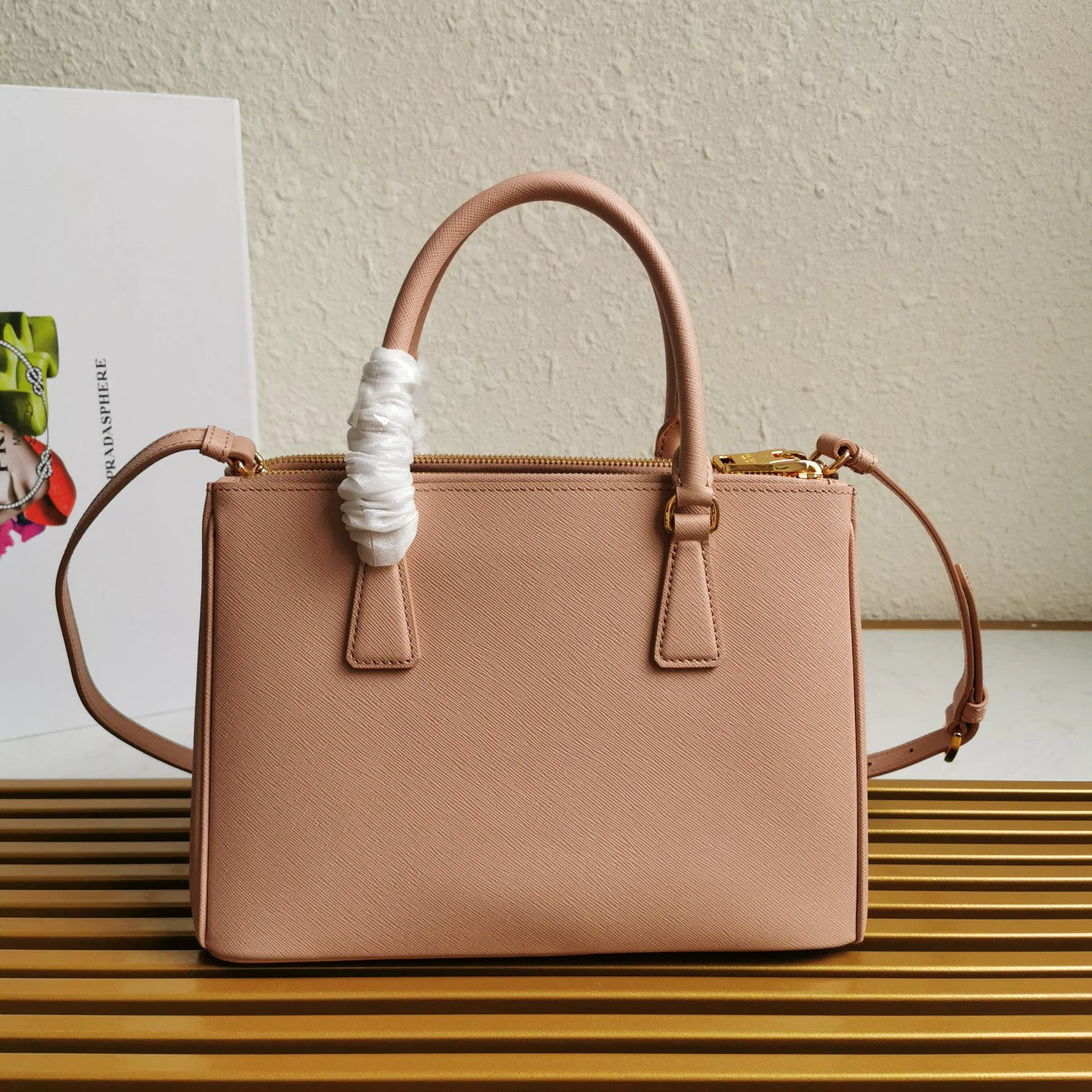Prada GALLERIA 28 BAG IN DESERT BEIGE SAFFIANO LEATHER