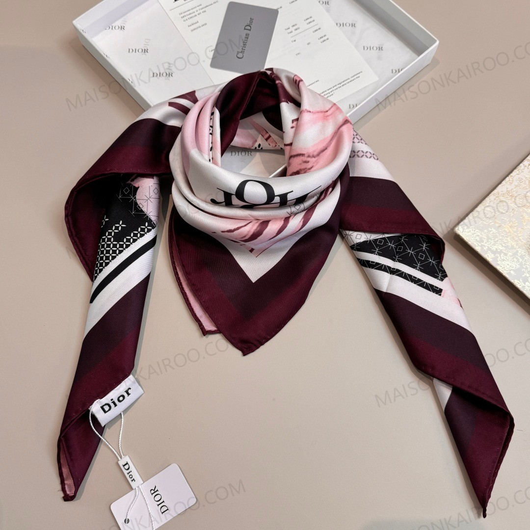 Dior Marble Letter 90 Silk Scarf - KAIROO