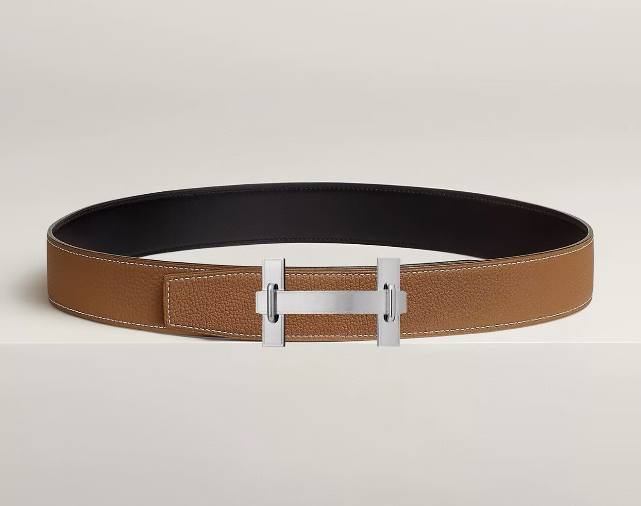 Hermes H jumping Reversible Leather Belt 3.8cm