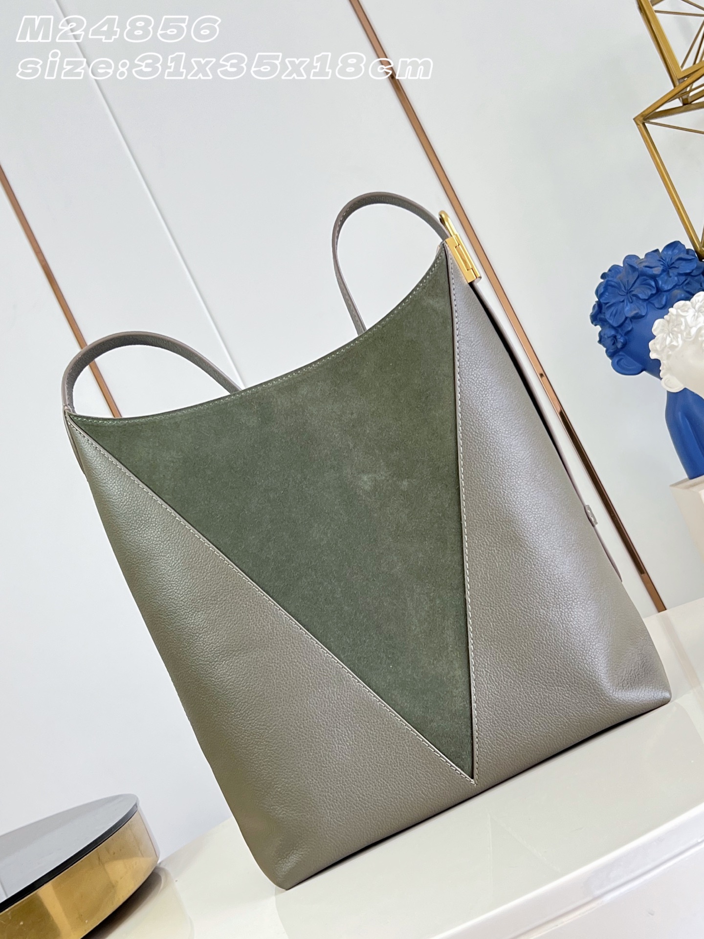 Louis Vuitton Dark Grey Green Flight Mode Medium Handbag