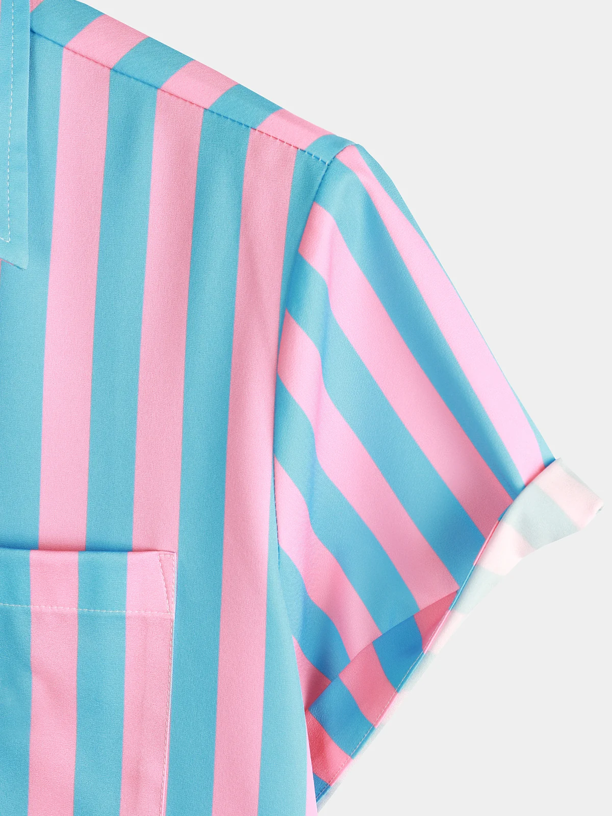 Men's Flamingo Stripe Pocket Summer Shirt