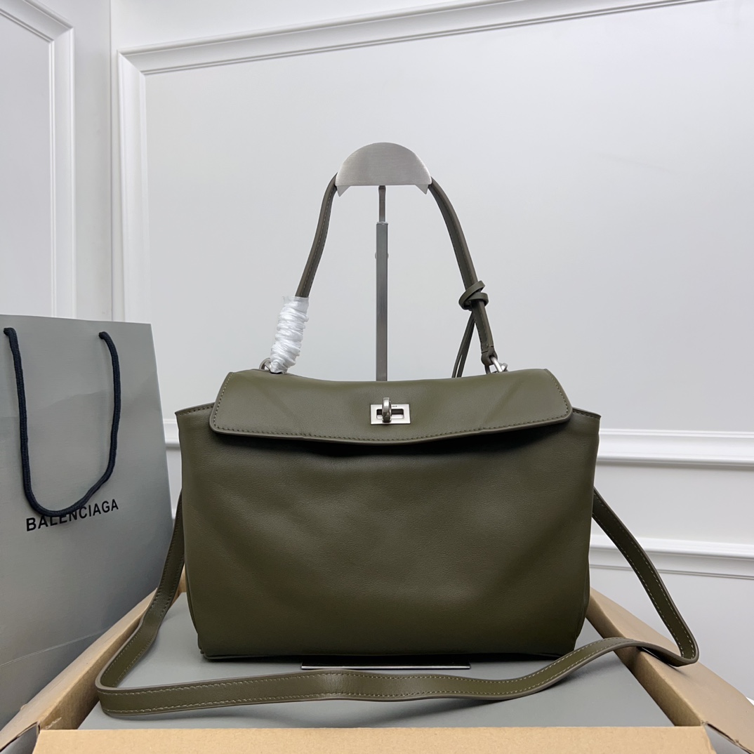 𝐁alenciaga Women's Rodeo Handbag Small in Khaki