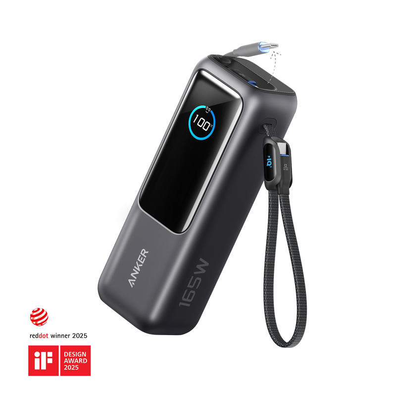 Anker Power Bank (25K, 165W, Built-In and Retractable Cables)