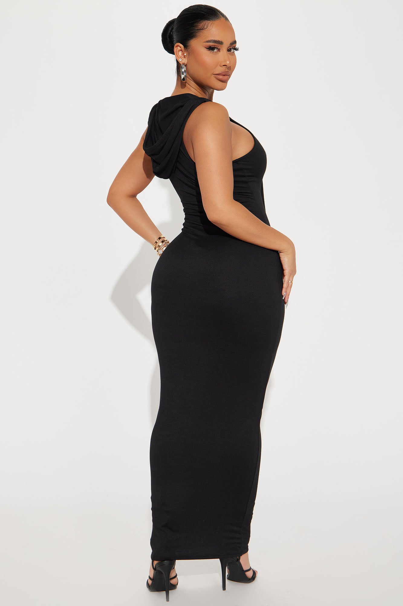 Rayna Hooded Maxi Dress - Black