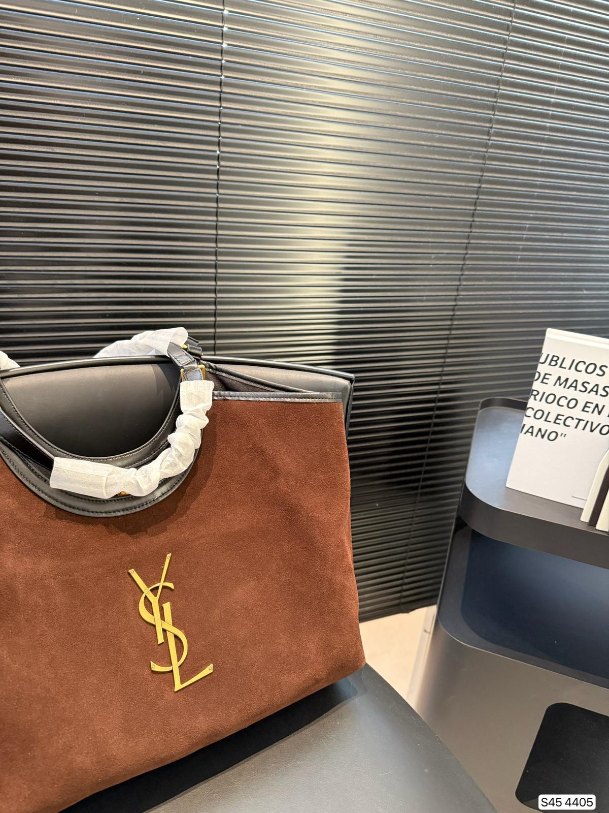 YSL Saint Laurent suede tote bag