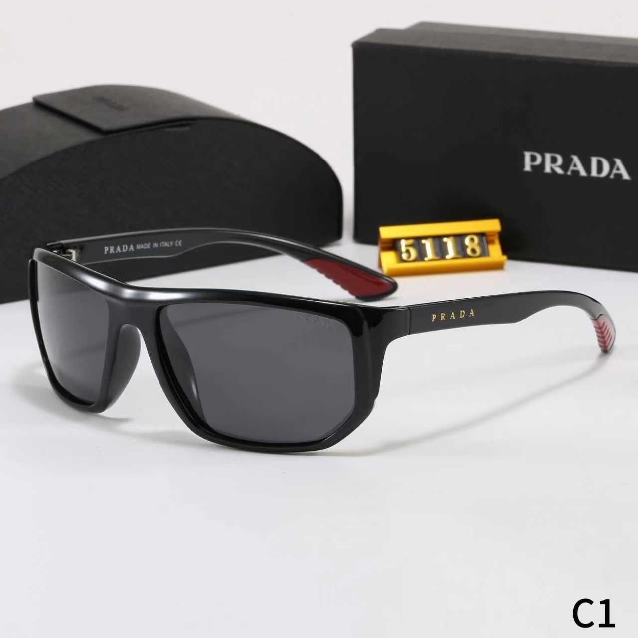 Prada Sport Wrap Rectangular Sunglasses - KAIROO