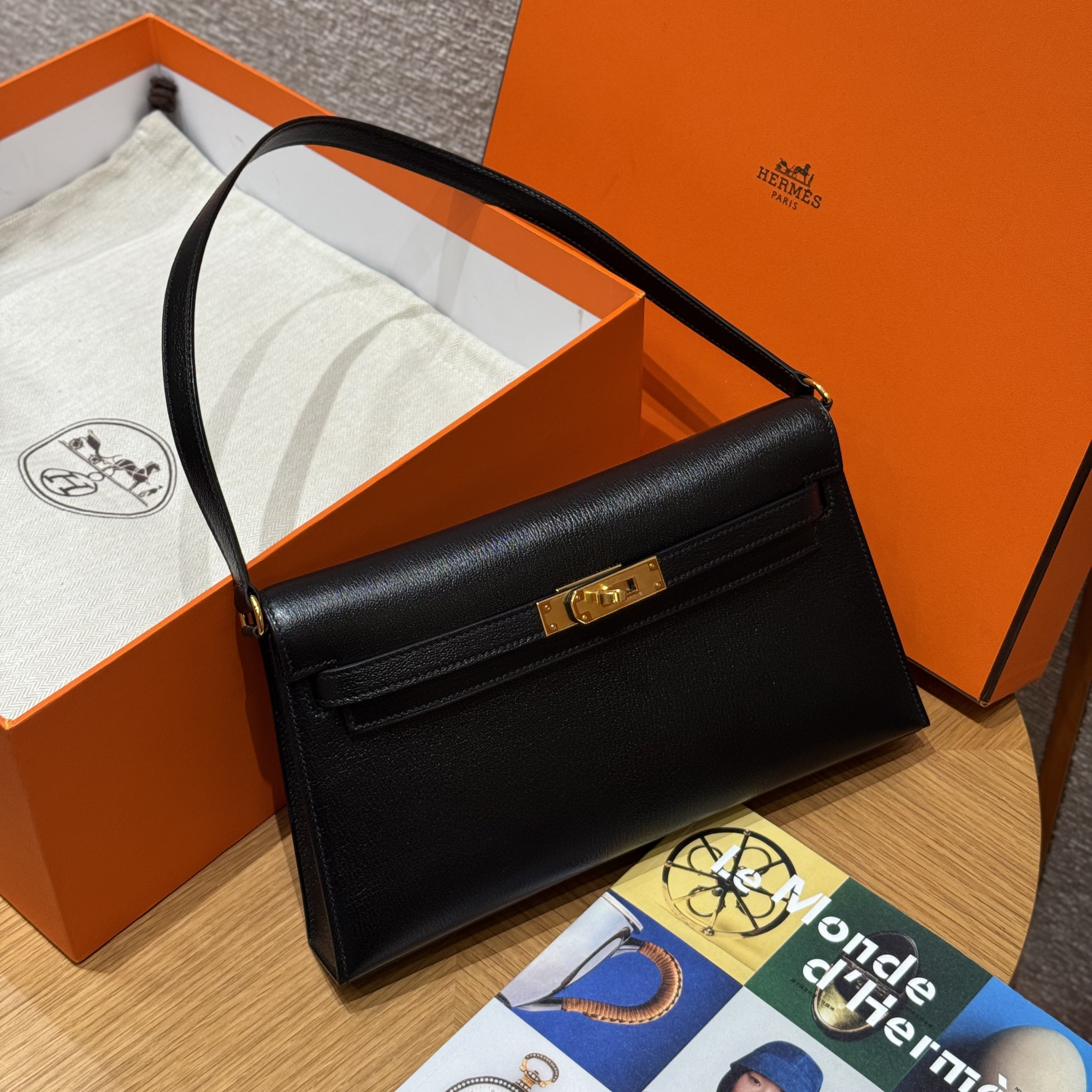 Hermes Etoupe Chevre Kelly Elan