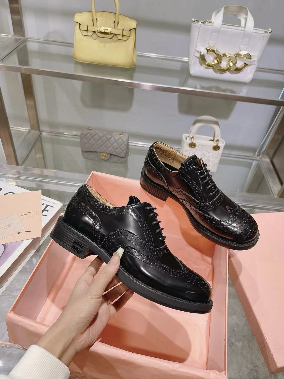Miu Miu Black Shiny leather Loafer