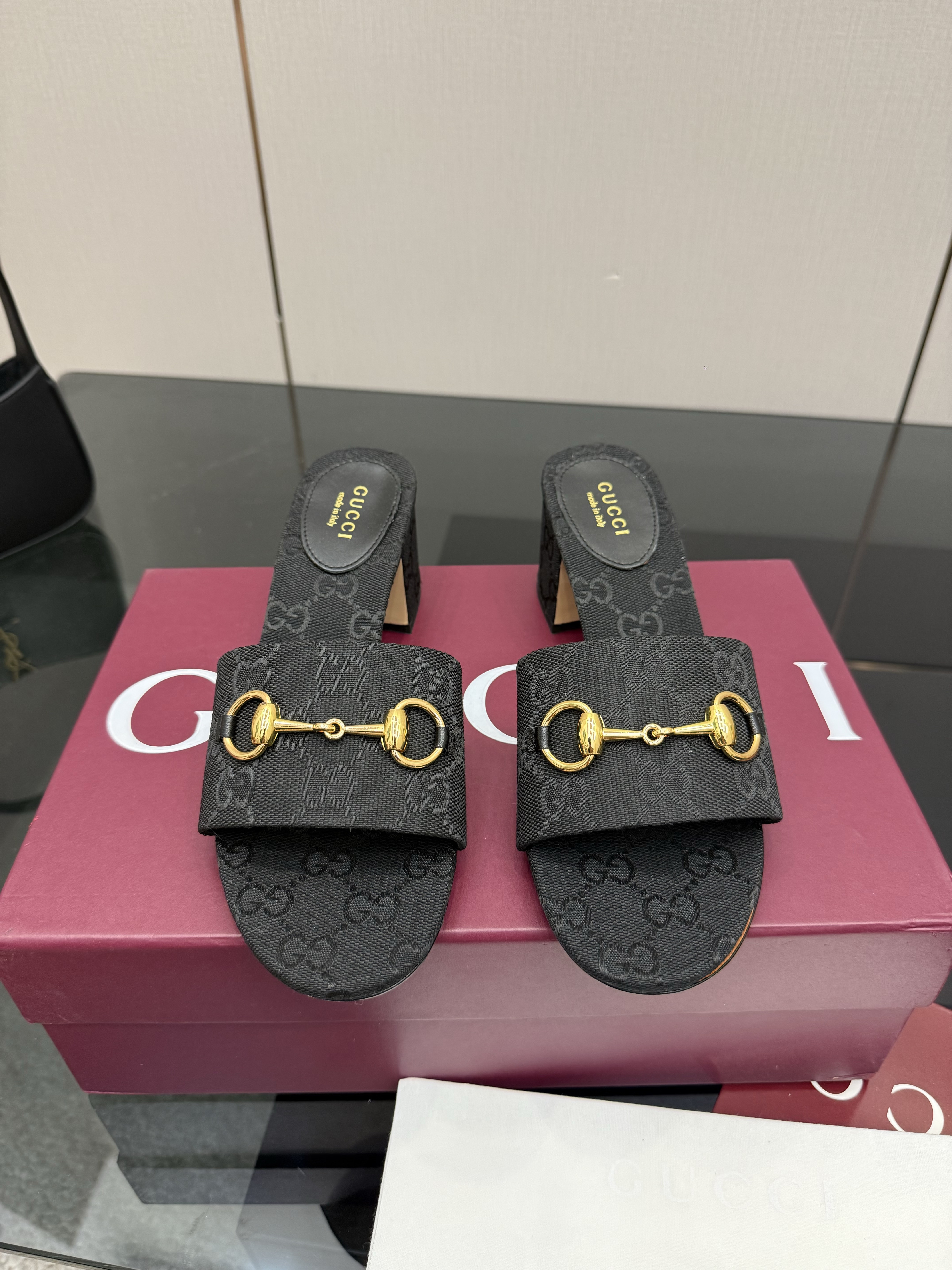 Women's Gucci Horsebit Heeled Slides
