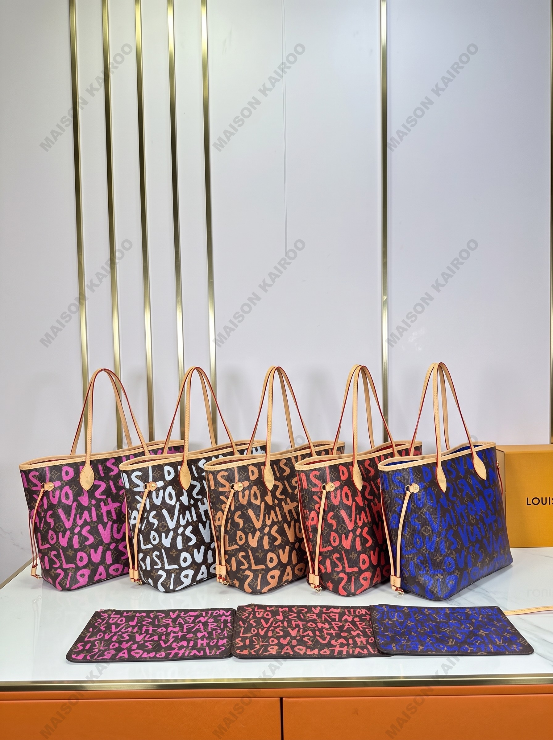Louis Vuitton LV x Stephen Sprouse Neverfull MM Graffiti Over Letters Monogram Coated Canvas Tote Bag - KAIROO