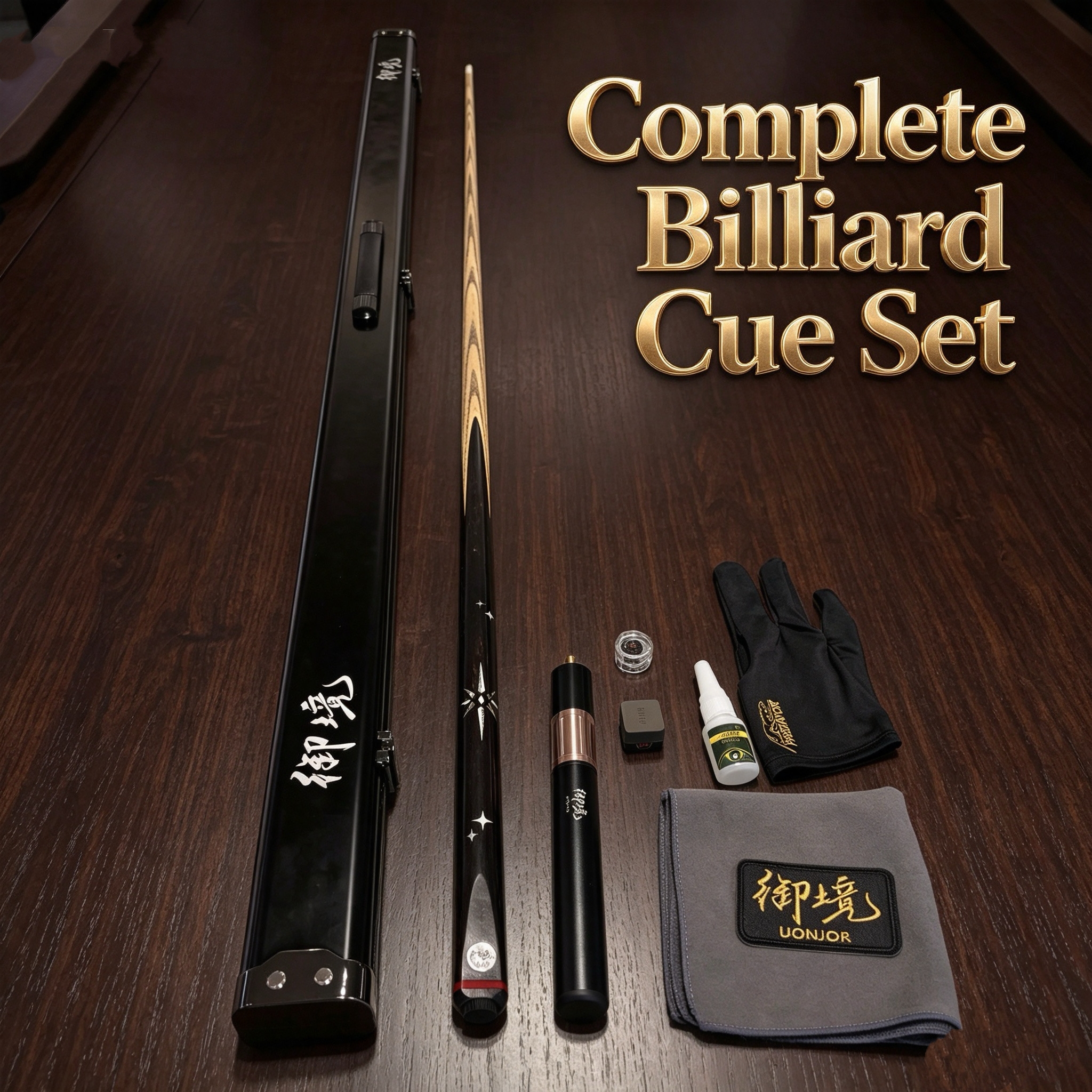 Star Mang Professional Snooker Cue 3/4 Jointed – Handcrafted Ash Shaft & Ebony Butt with Inlay Design | Tournament-Grade Billiard Cue