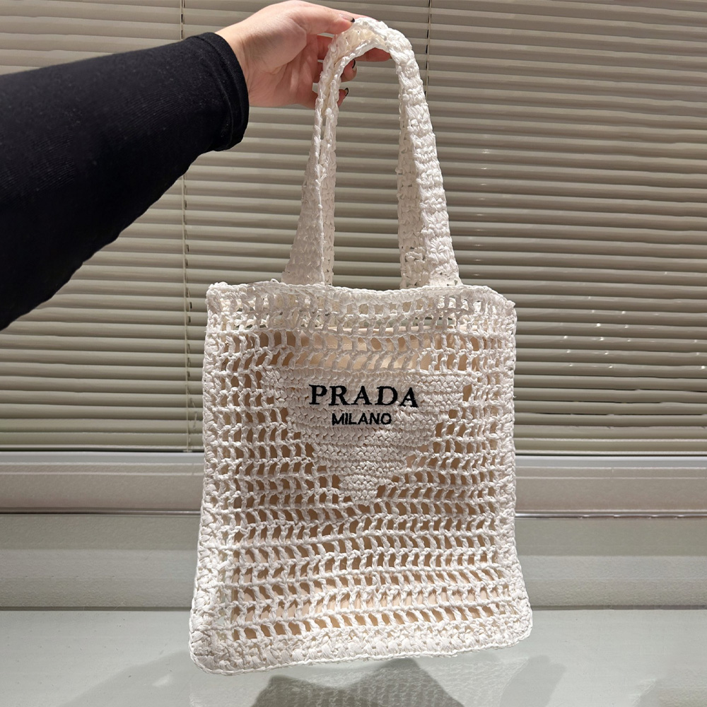 Prada Grass Woven Shoulder Bag Handbag