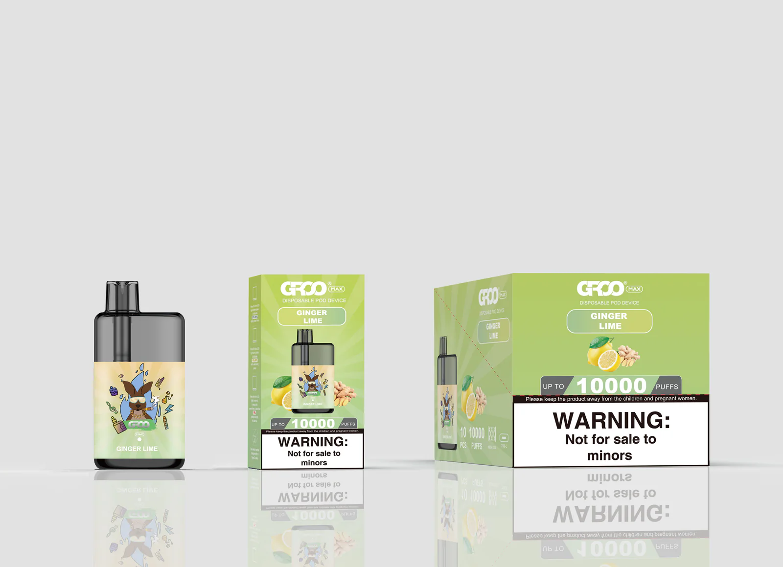 GROO MAX 10K Rechargeable Disposable Vape – Ginger Lime - Vaba Vape-Shop