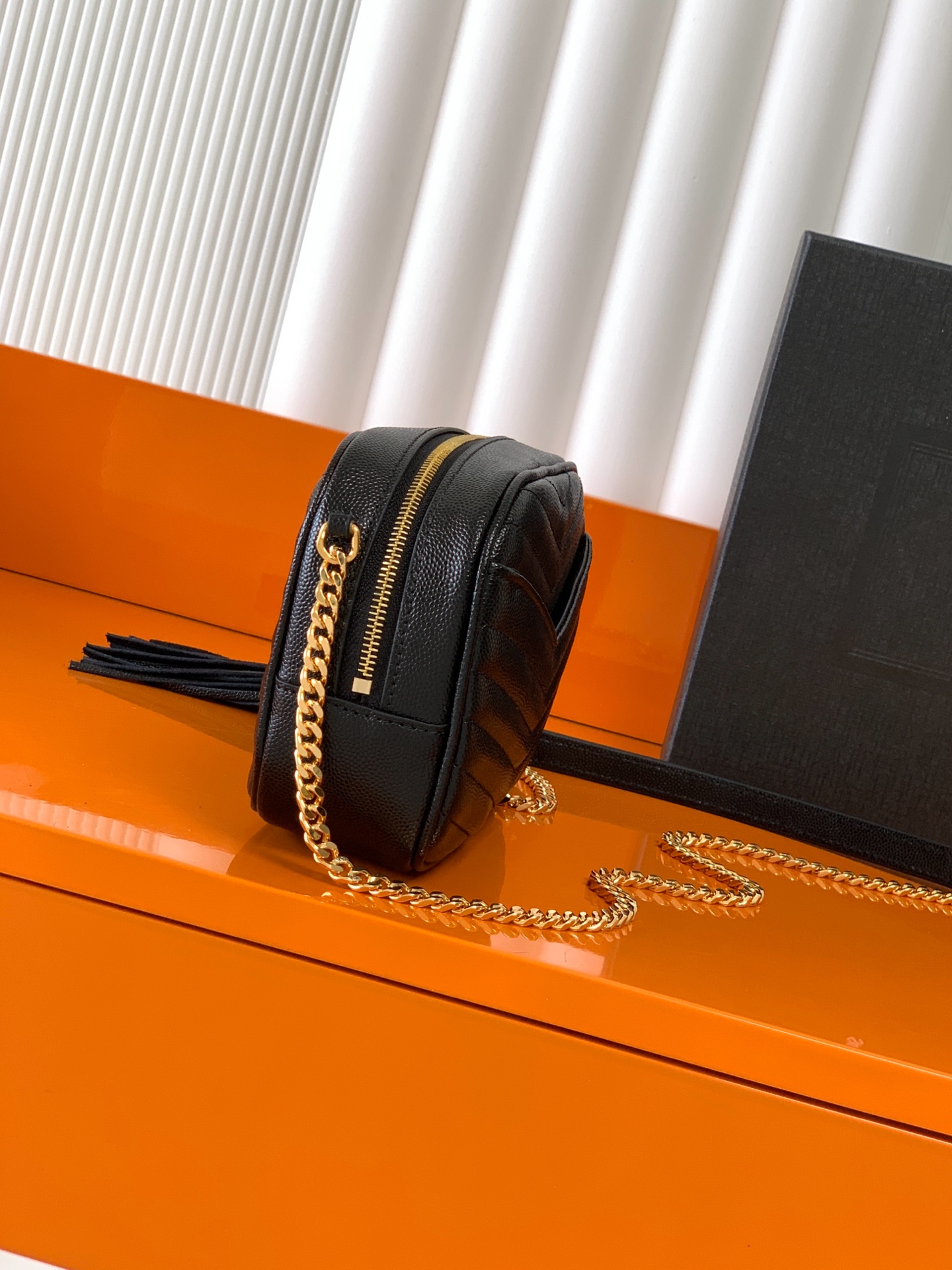 YSL Saint Laurent Lou Mini Bag in Quilted leather-Black