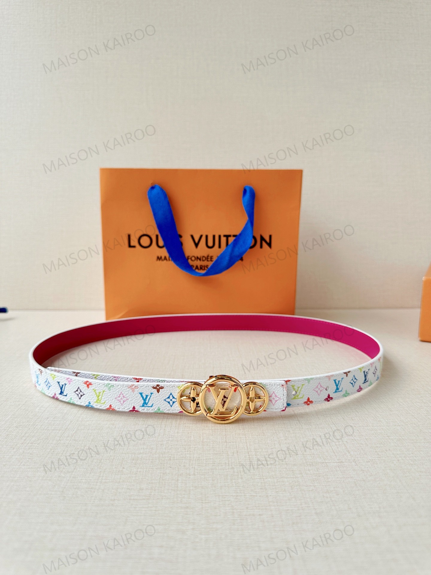 Louis Vuitton LV Triple Flower Round Buckle Slim Belt 2.0 - KAIROO