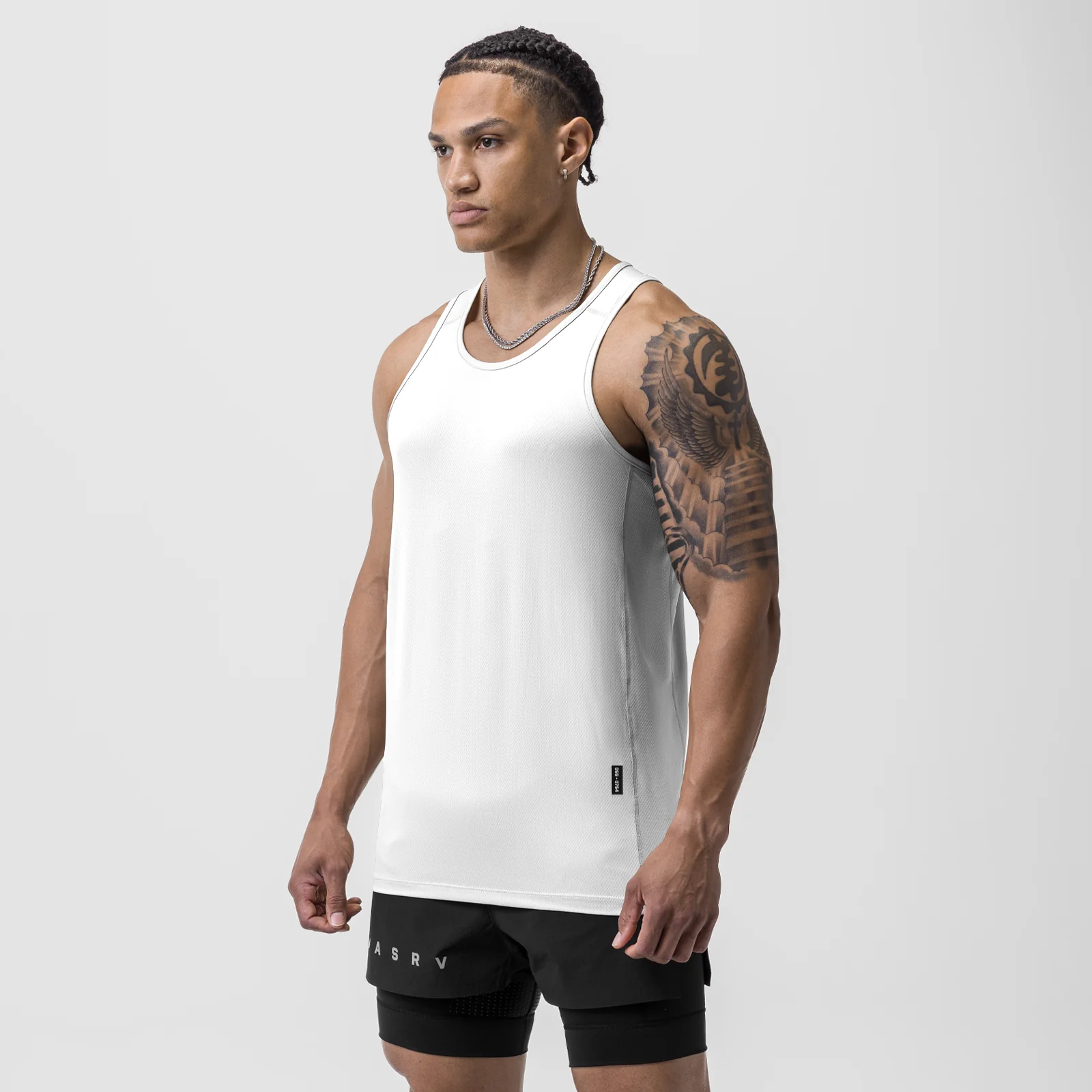 0754. AeroSilver Training Singlet - White