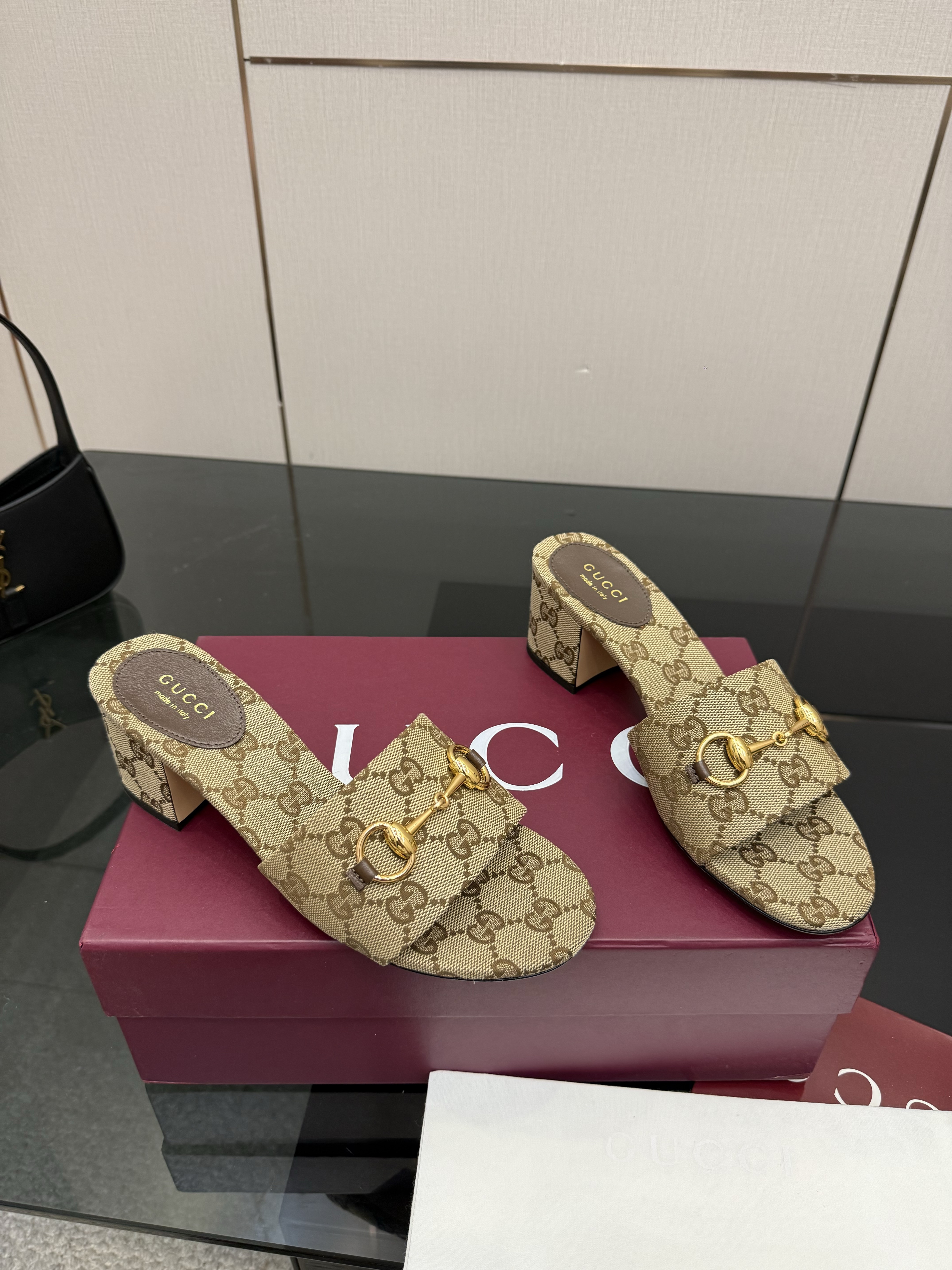 Women's Gucci Horsebit Heeled Slides