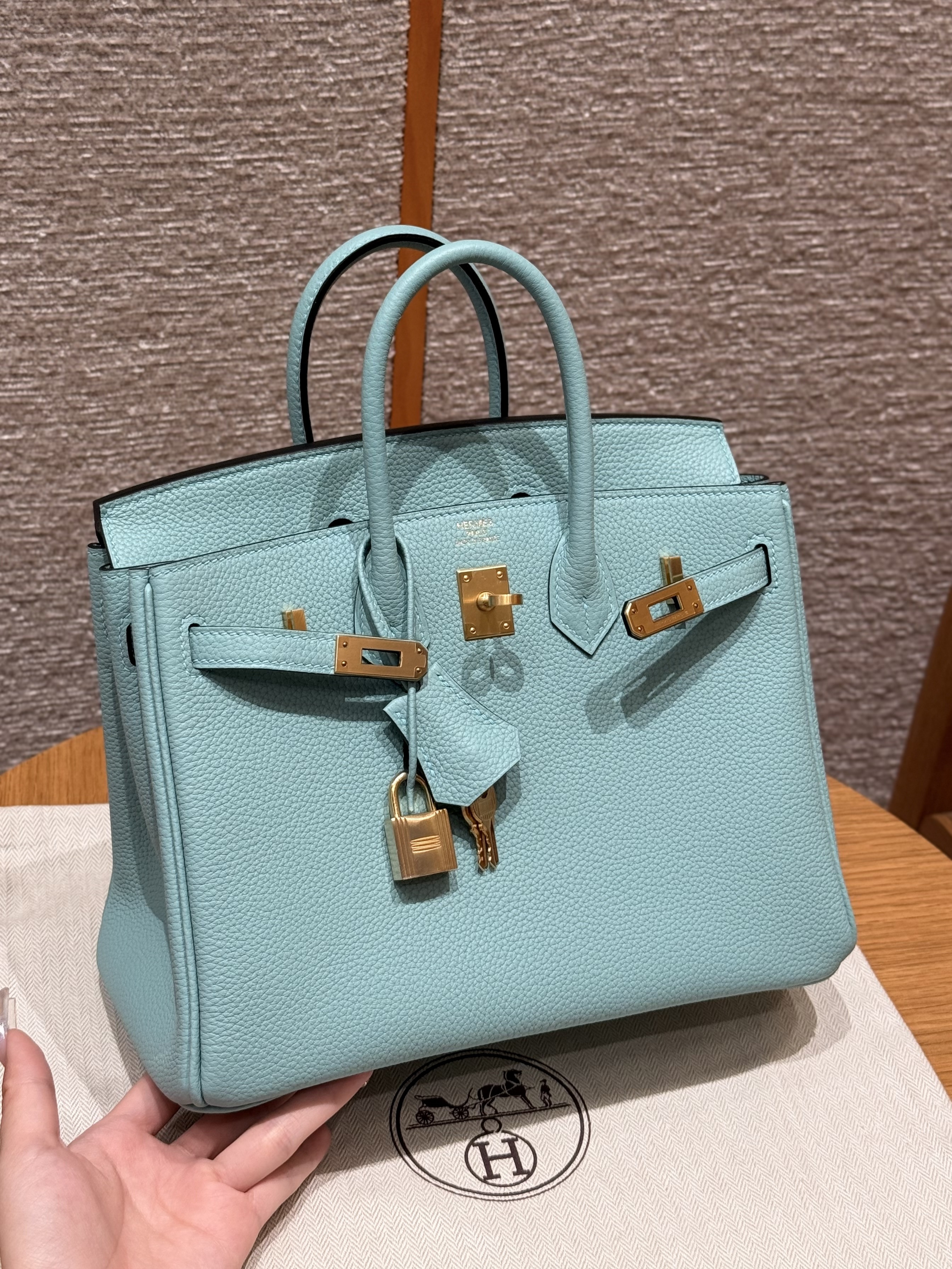 Hermes Blue Atoll Togo Birkin 25 Bag
