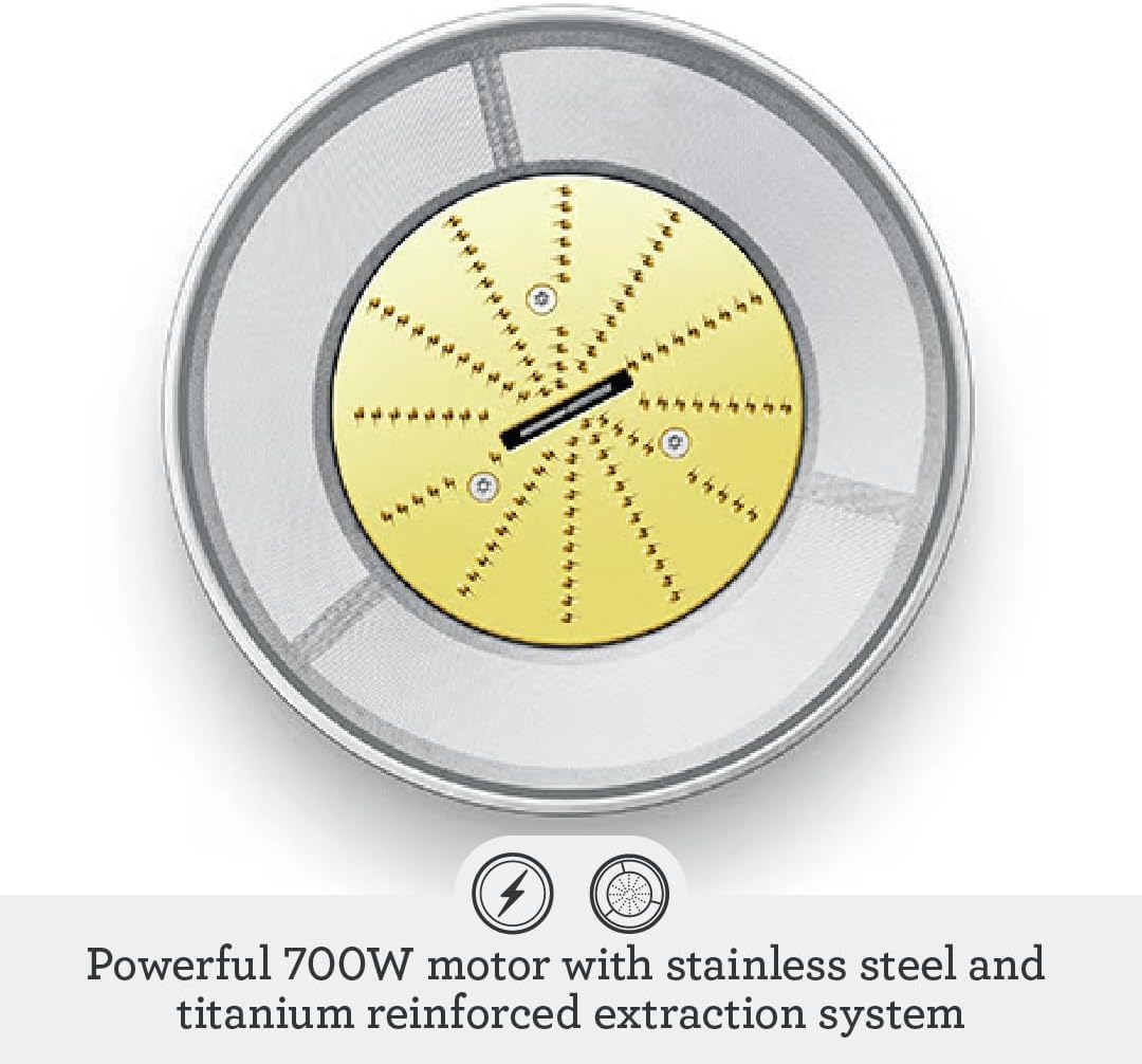 Breville BJE200XL Juice Fountain Compact Centrifugal Machine, 25 fl oz, Silver