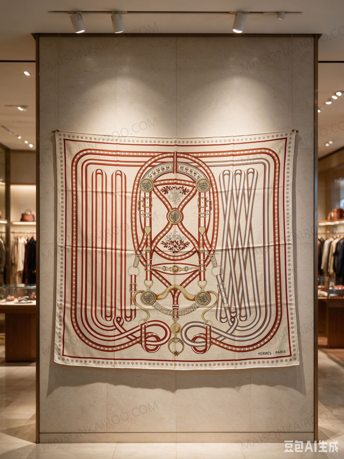 Hermes Equestrian Bridle 140 Silk‑Cashmere Shawl Scarf - KAIROO