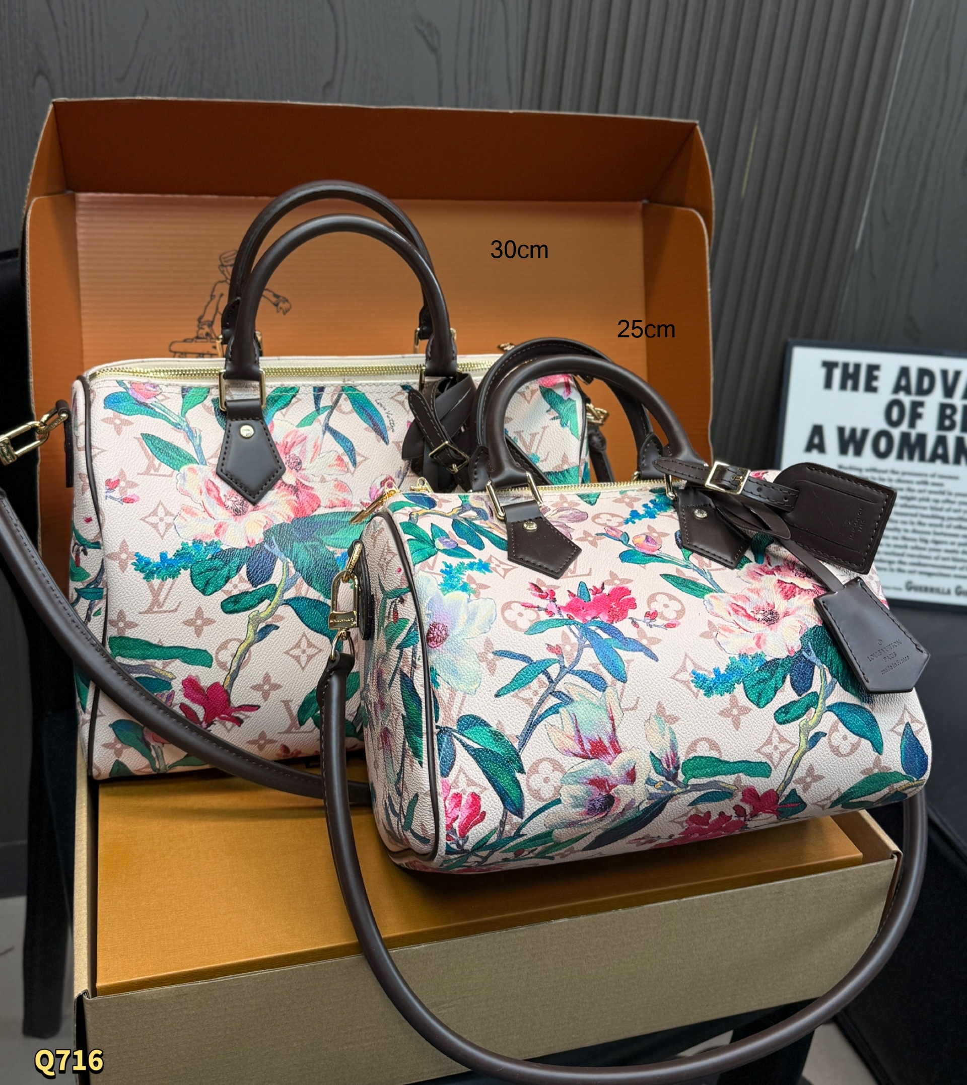 Louis Vuitton Speedy 20/25/30 Beige Monogram Tapestry Floral Multicolor Boston Top Handle Bag - KAIROO