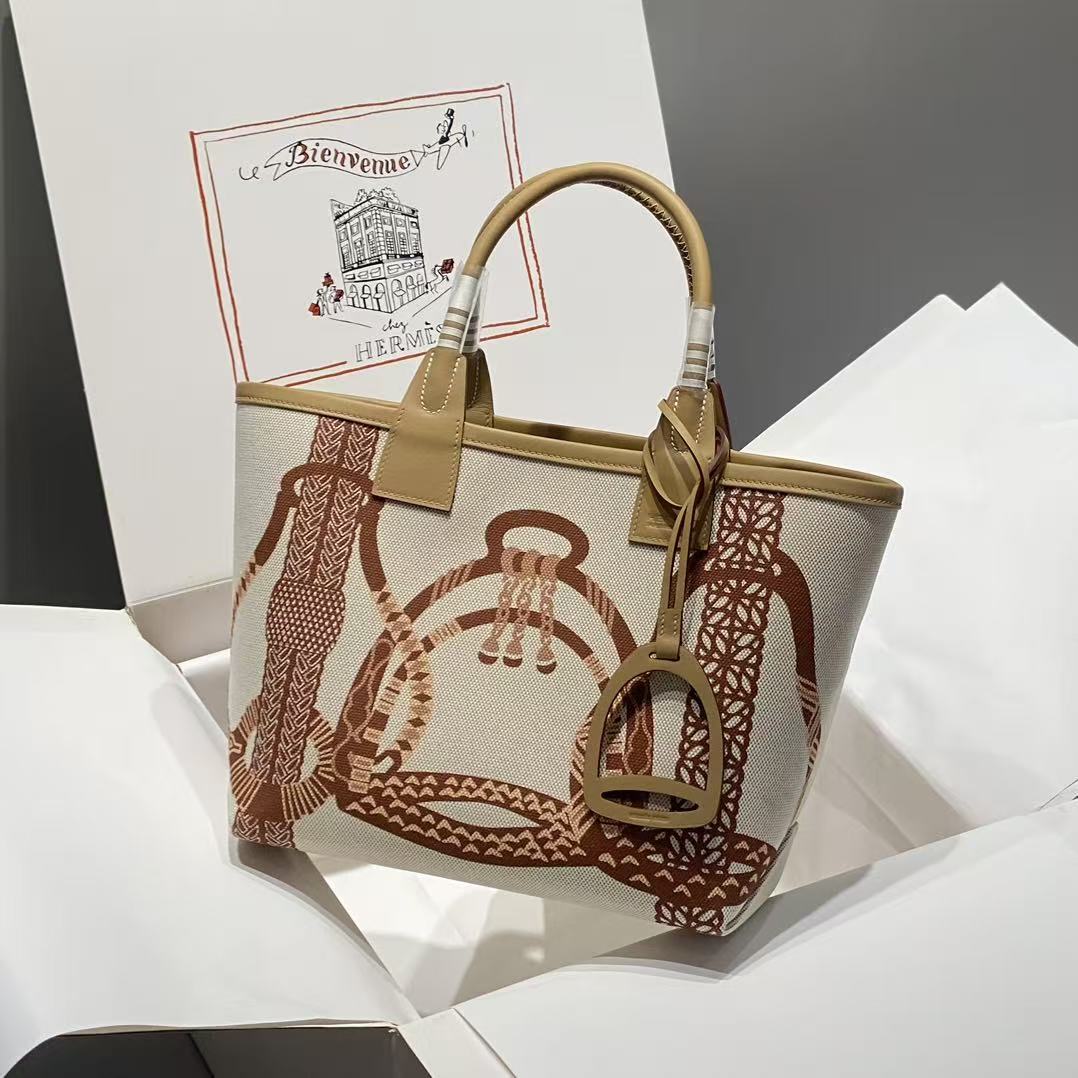 Hermes Print Tote Shopping Bag