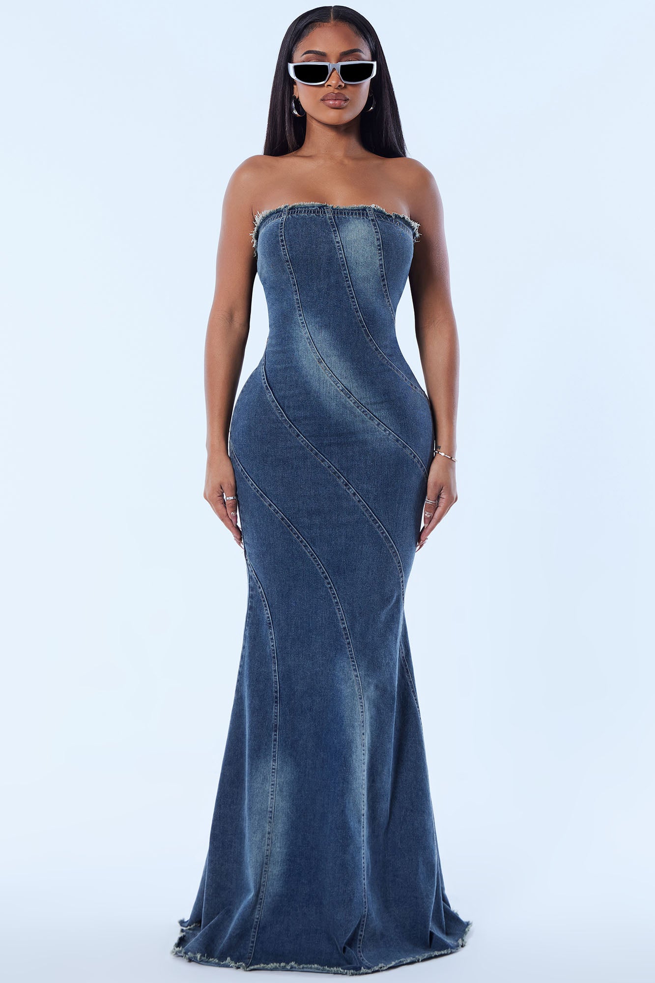 Dana Denim Maxi Dress - Denim