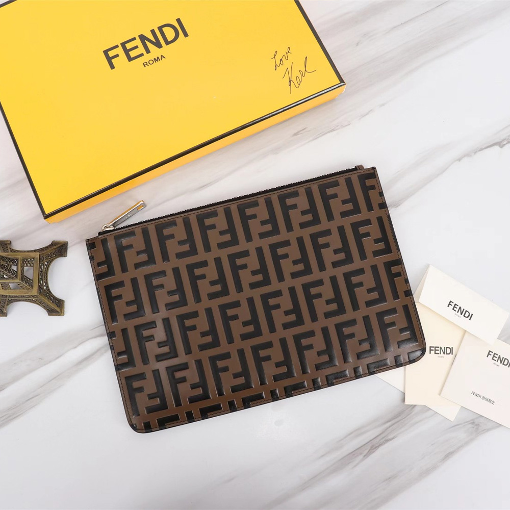FENDI Printed Canvas Clutch card holder wallet
