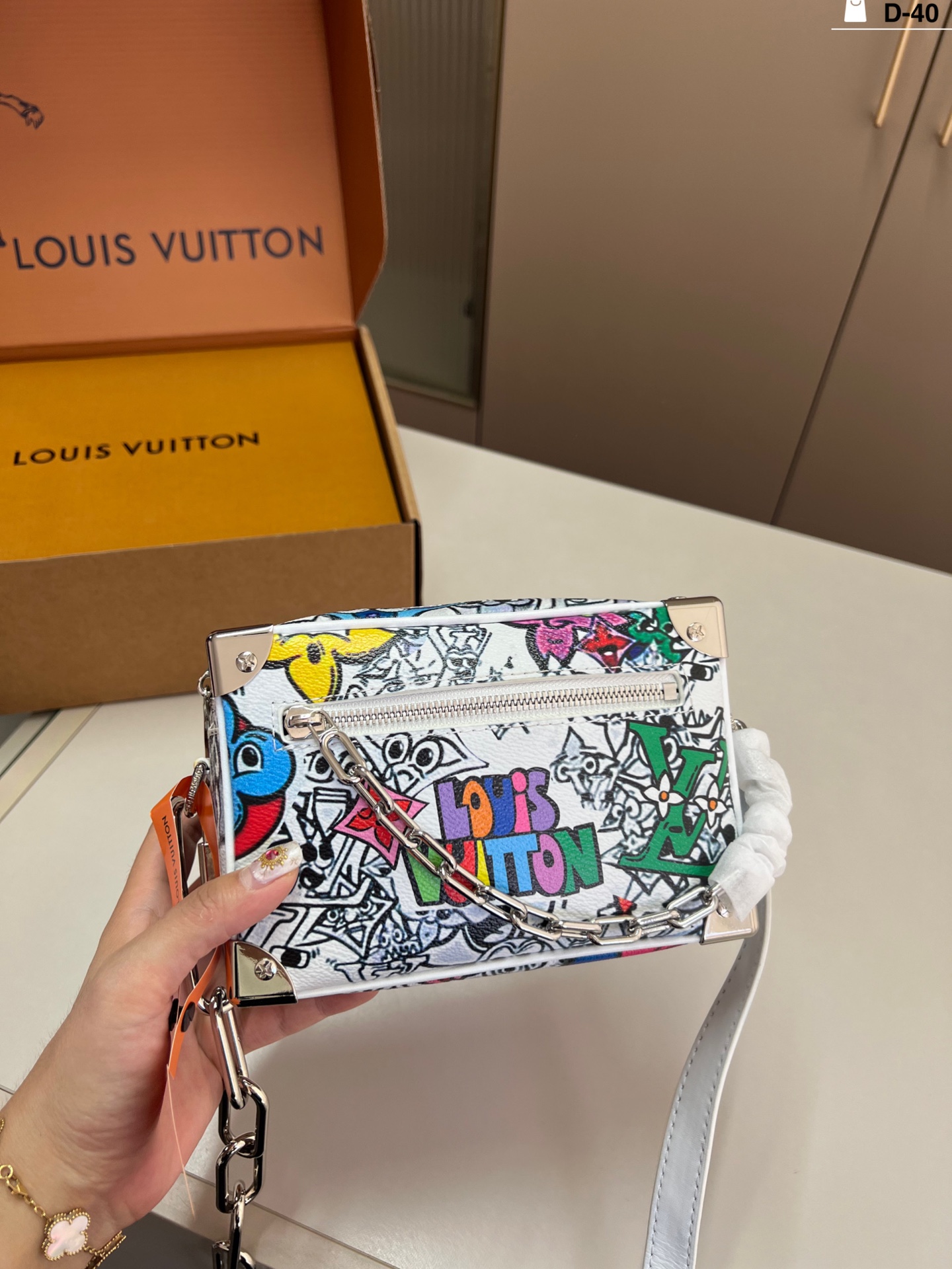Louis Vuitton LV Mini Soft Trunk Allover Zoooom With Friends Comic Printed Silver Chain Shoulder Bag - KAIROO