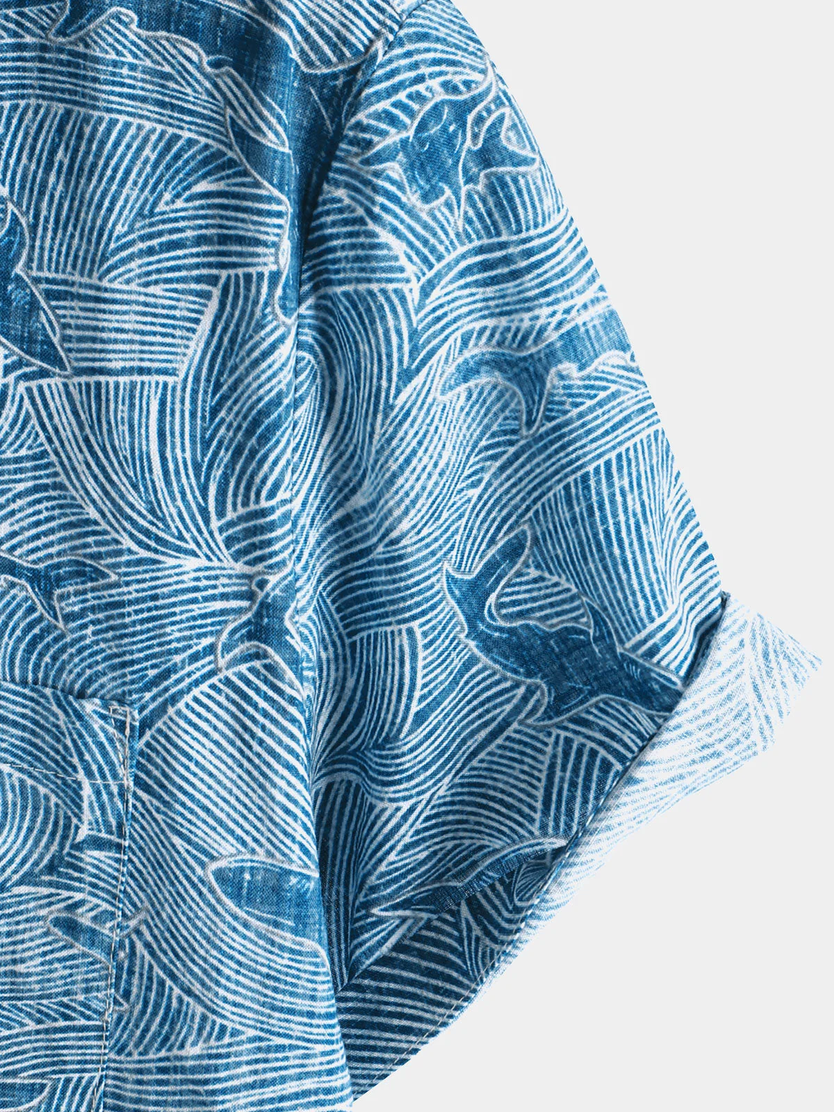 Men's Ocean Shark Print Hawaiian Summer Short Sleeve Shirt