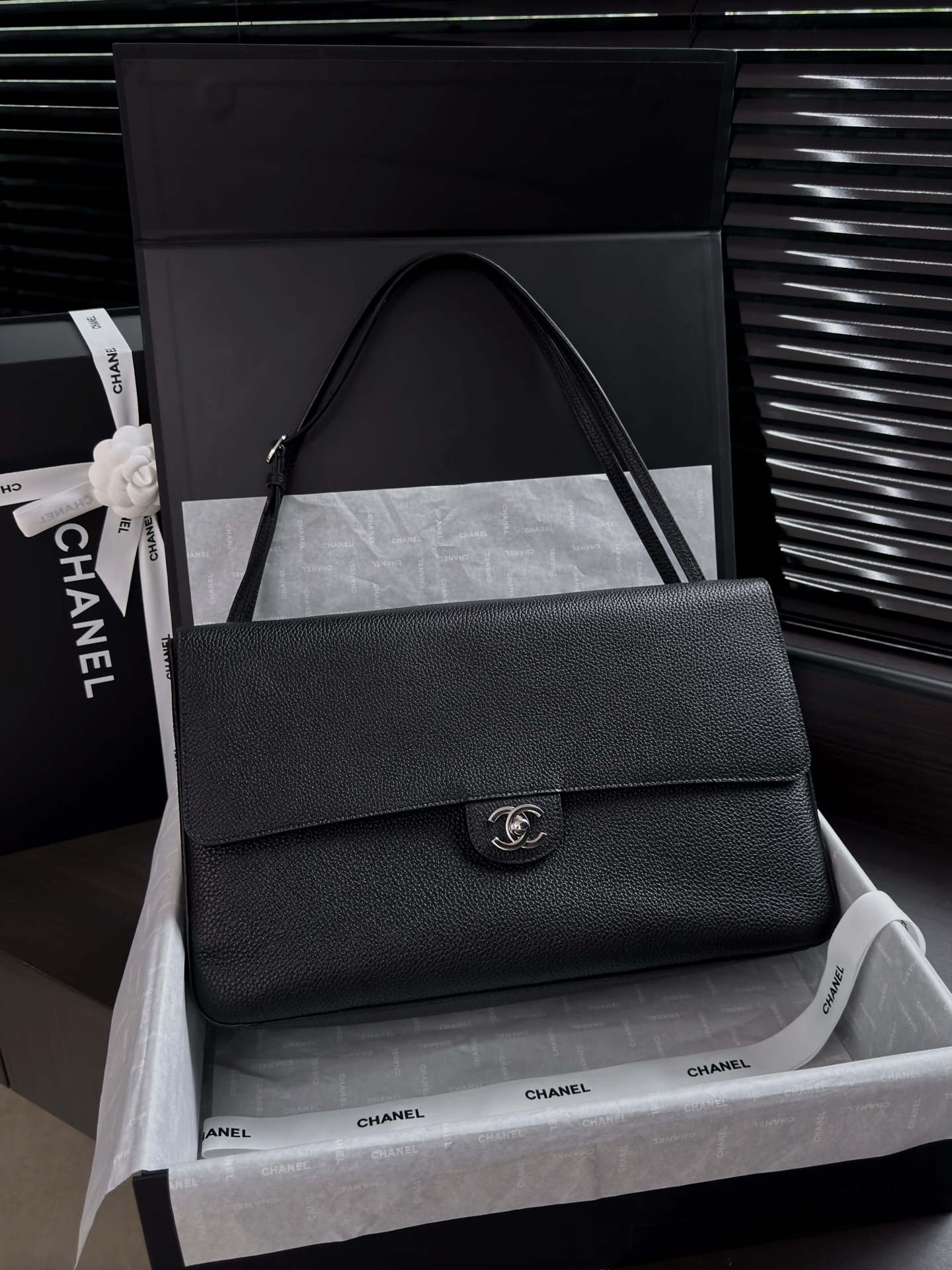 CHANEL 2026 Maxi Flap bag 38cm in Black AS6233