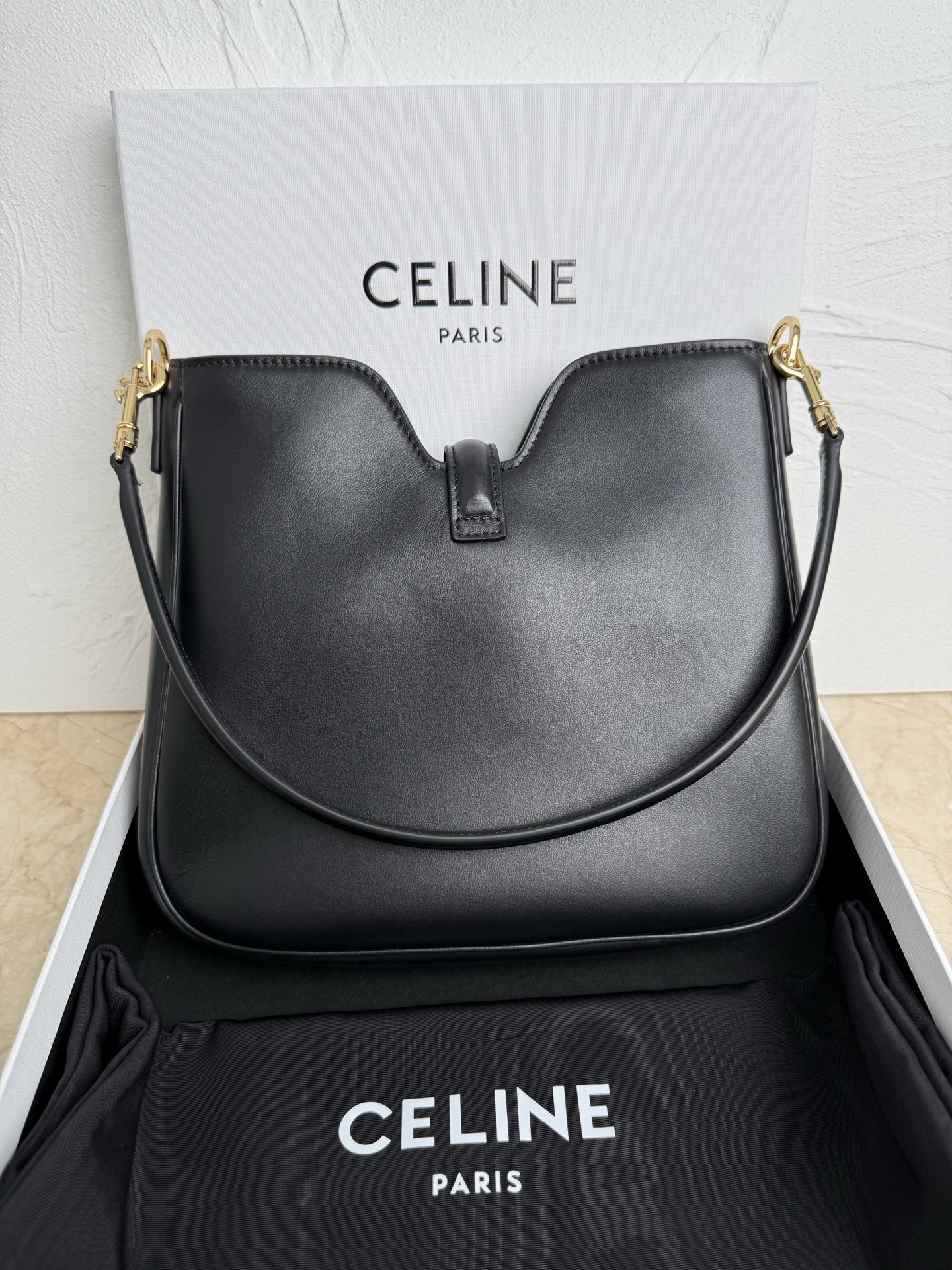 Celine Camille 16 Small Bag in Black Calfskin
