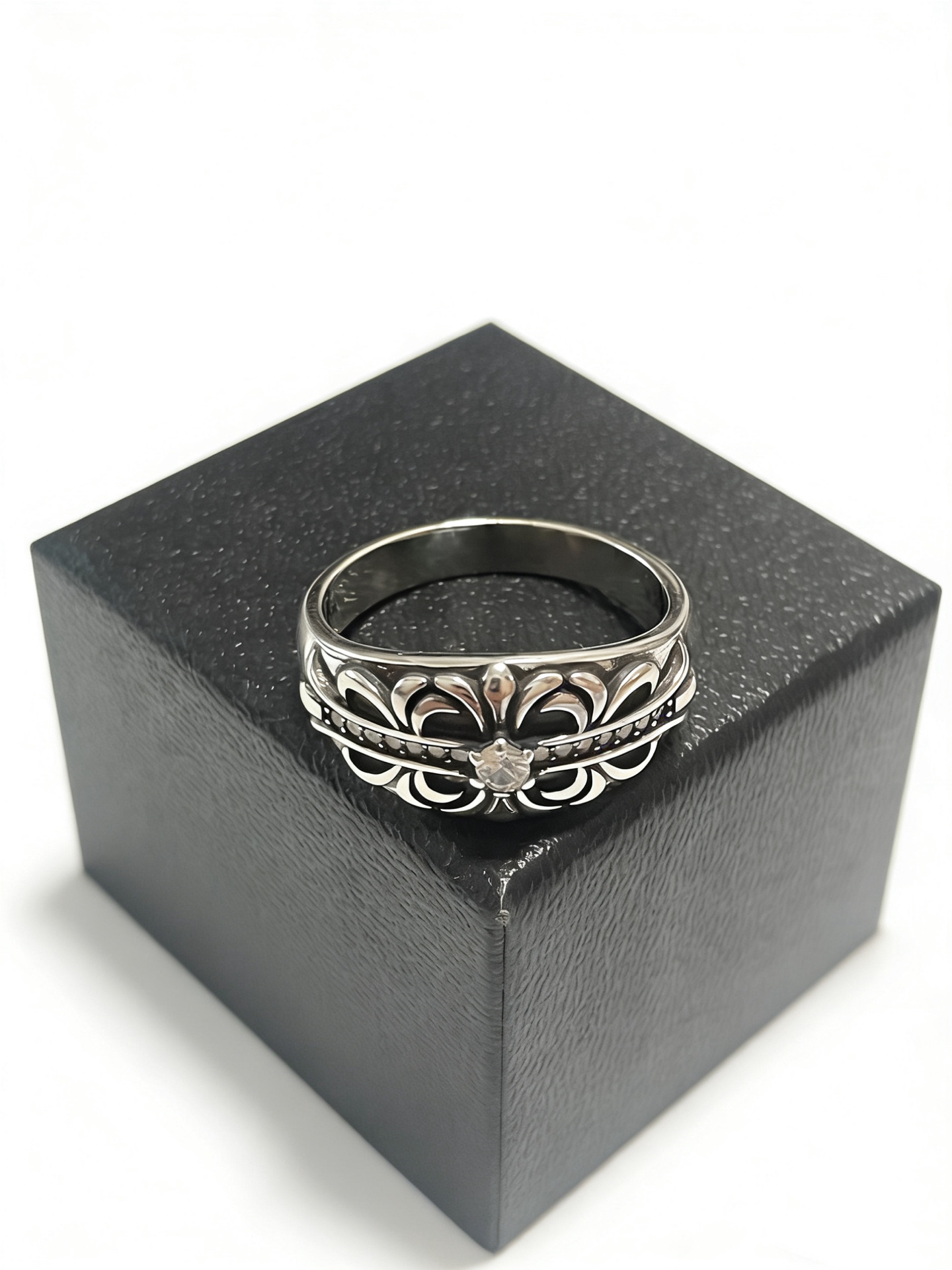 Chrome Hearts Oxidized Silver Unisex Ring