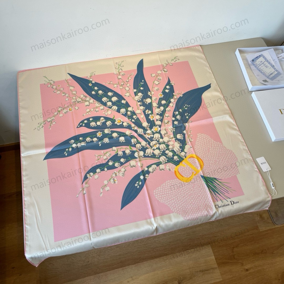 Dior Base Lily of the Valley Square Scarf - KAIROO