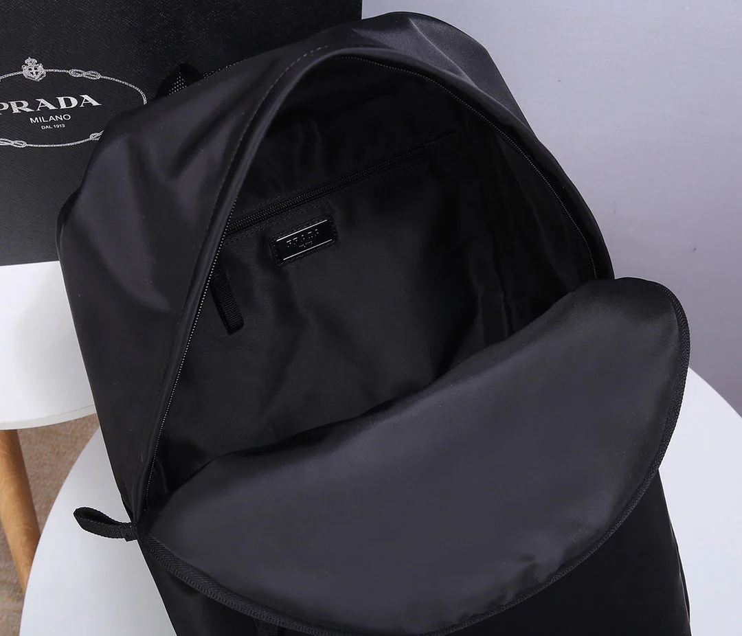 Prada BACKPACK 39 IN BLACK RE-NYLON AND SAFFIANO LEATHER
