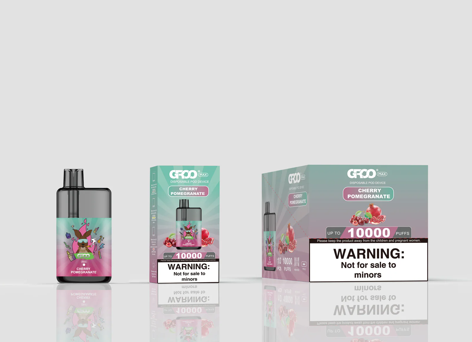 GROO MAX 10K Rechargeable Disposable Vape – Cherry Pomegranate - Vaba Vape-Shop
