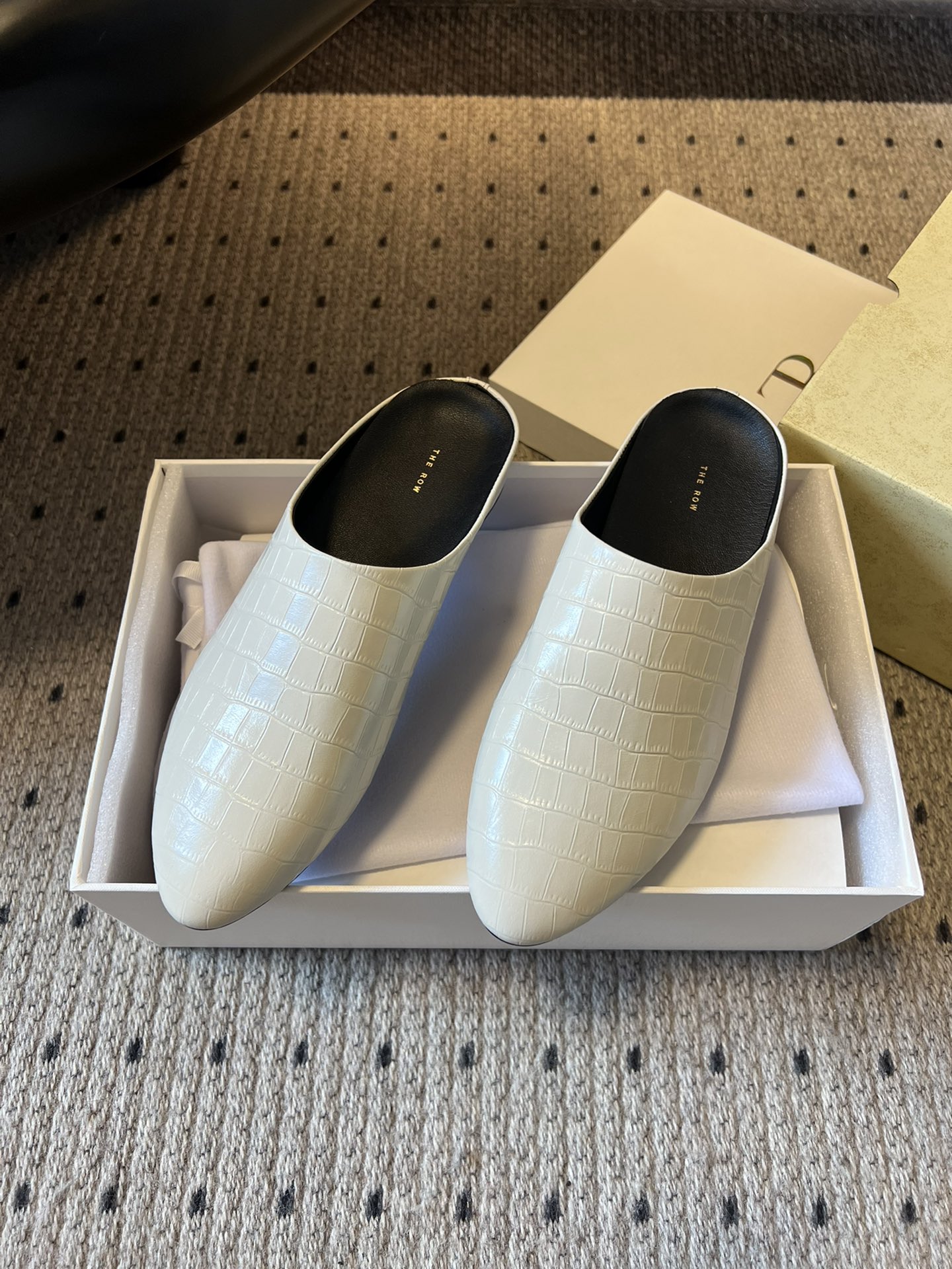 The Row Crocodile Calfskin Mule
