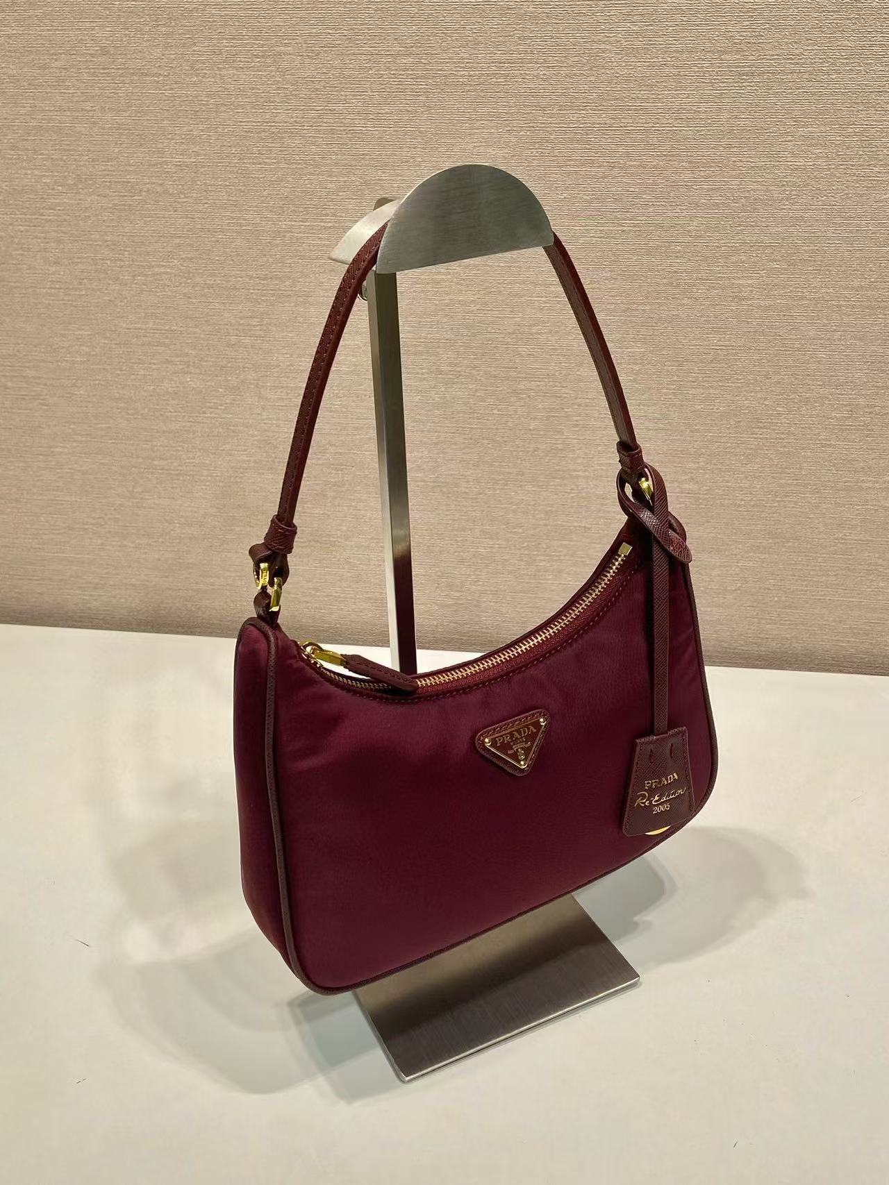 Prada Re-Edition 2005 Re-Nylon bag Burgundy Recycled polyamide