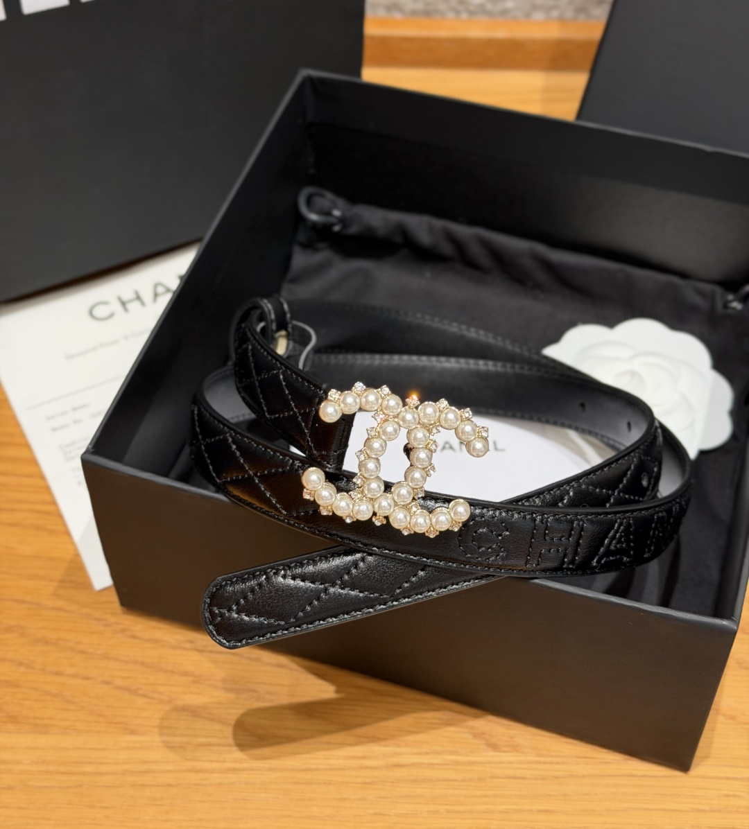 Chanel Quilted Lambskin Belt 20mm