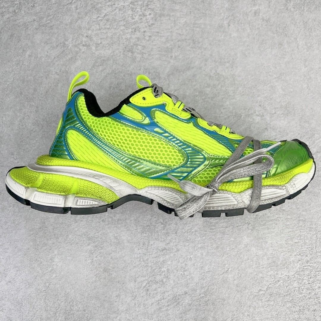 Balenciaga 3XL Neon Green Mesh Polyurethane Wrapped Laces Oversized Chunky Sneakers - KAIROO