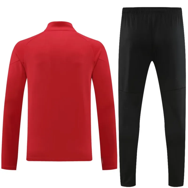 2023-24 Kids AC Milan Zipper Sweatshirt Kit(Top+Pants) Red