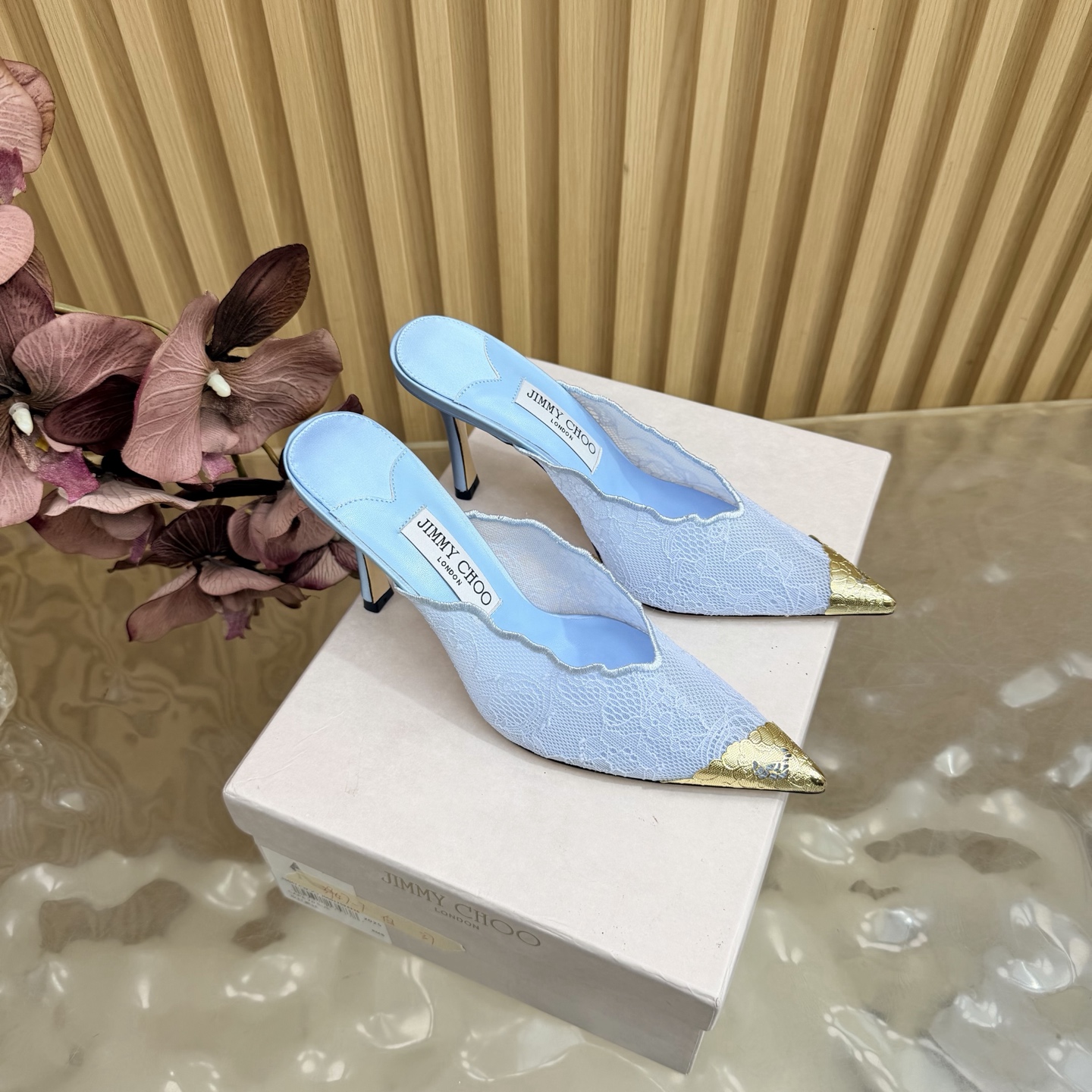 Jimmy Choo Lace Heeled Mule