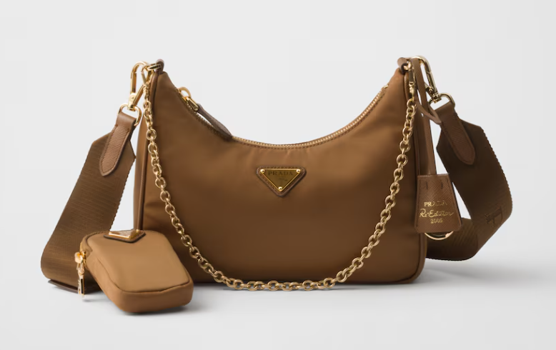Prada Re-Edition 2005 Re-Nylon bag-Brandy/Gold 1BH204