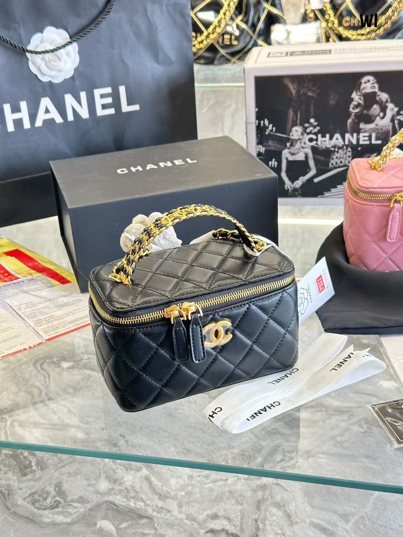 Chanel Lambskin Hollow Handle Makeup Box
