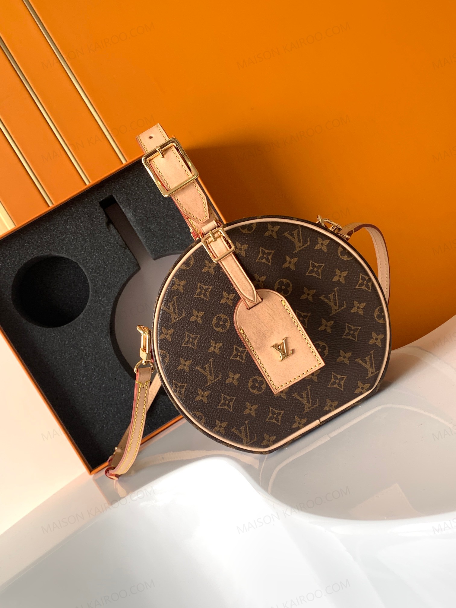 【10A】Louis Vuitton LV Boite Chapeau Souple Box Monogram Canvas Leather Shoulder Top Handle Bag - KAIROO
