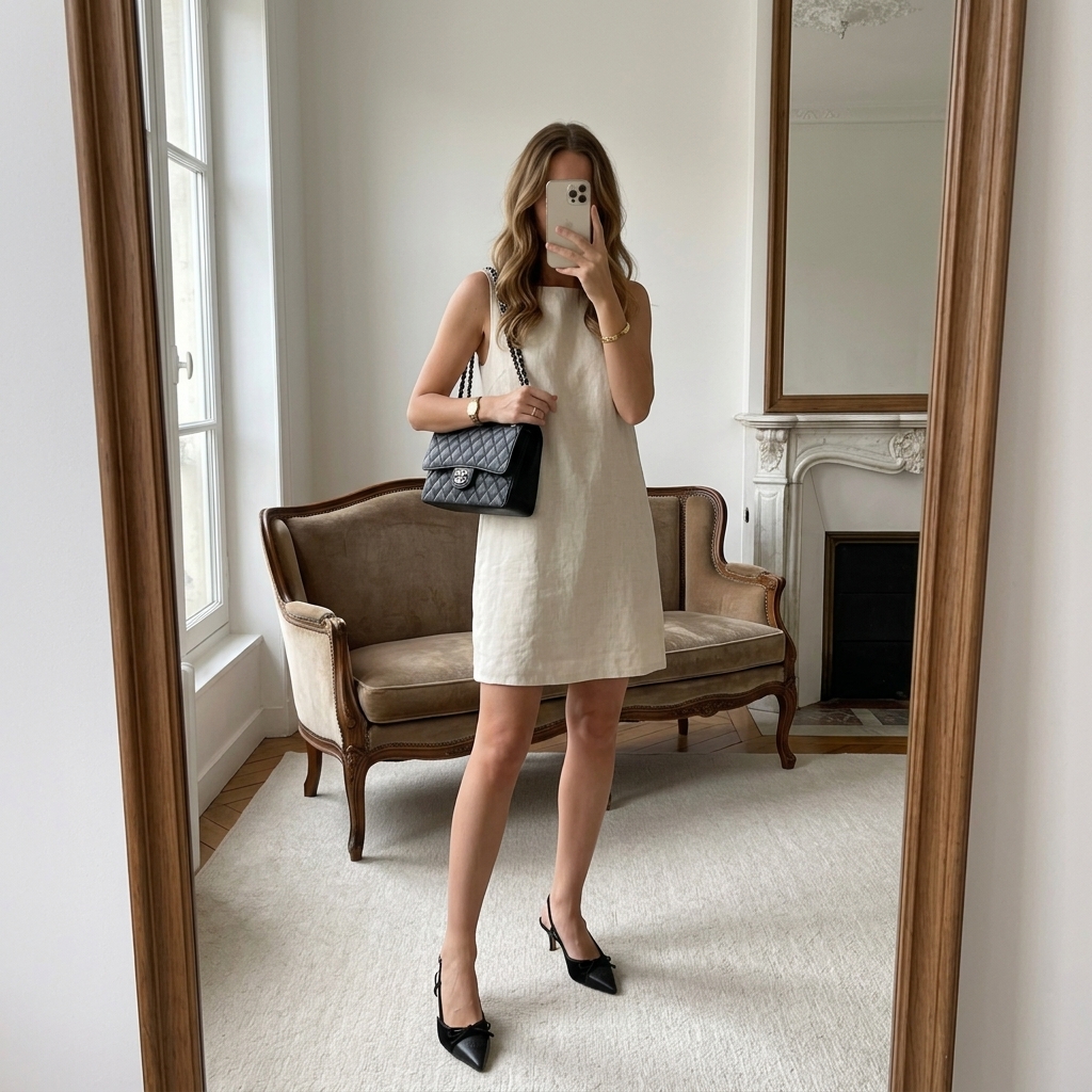 Chanel Classic Black Caviar Leather CF 25CM Flap Bag & CC Logo Pointed-Toe Slingback Heels Set - KAIROO