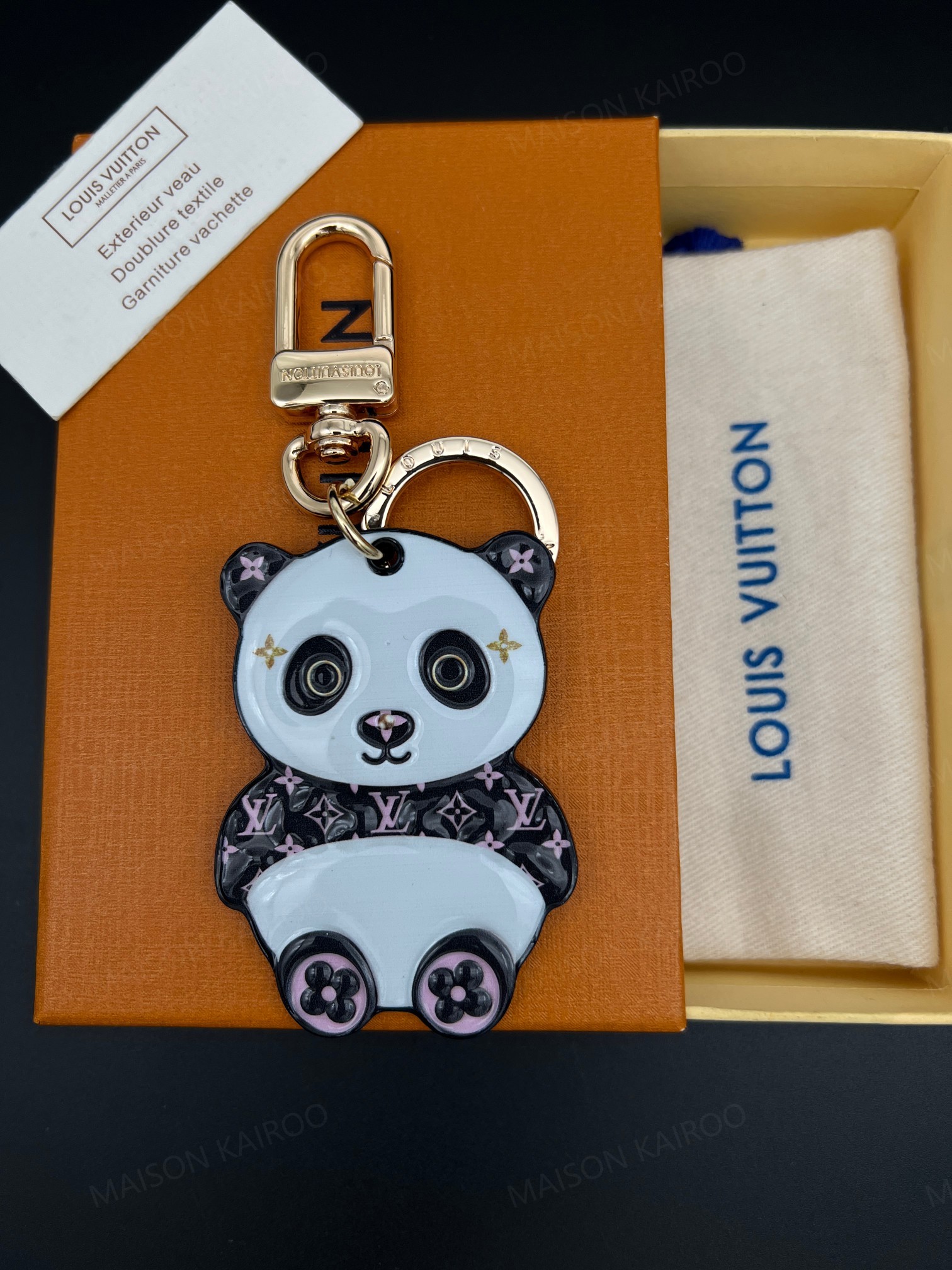 Louis Vuitton LV Enamel Panda Bag Charm Keychain - KAIROO
