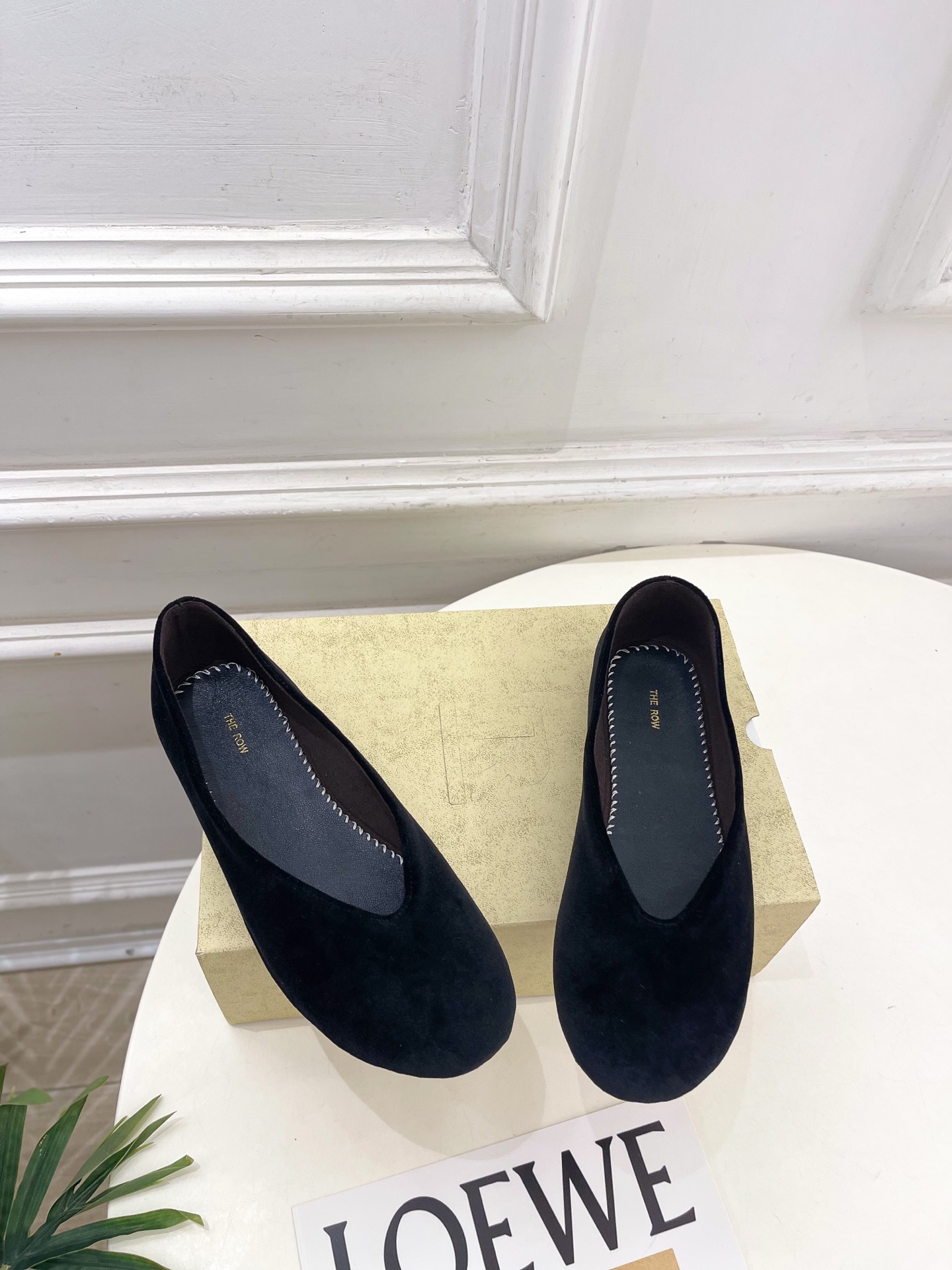 The Row Ponti Velvet Ballet Flat